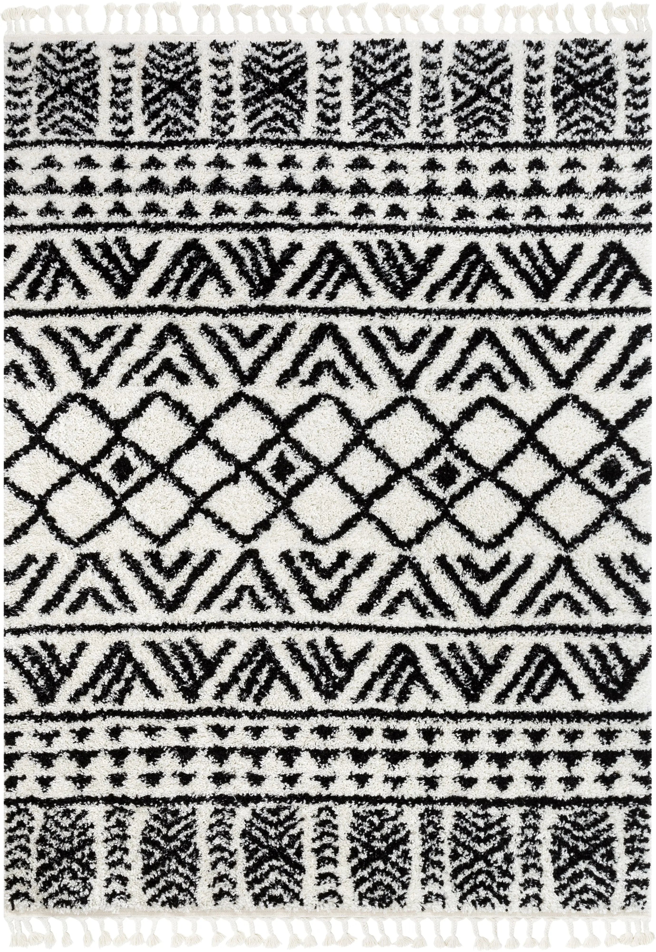 Tayanna Tribal Moroccan Ivory Shag Rug、mySite、gigharbornorthrealestate
