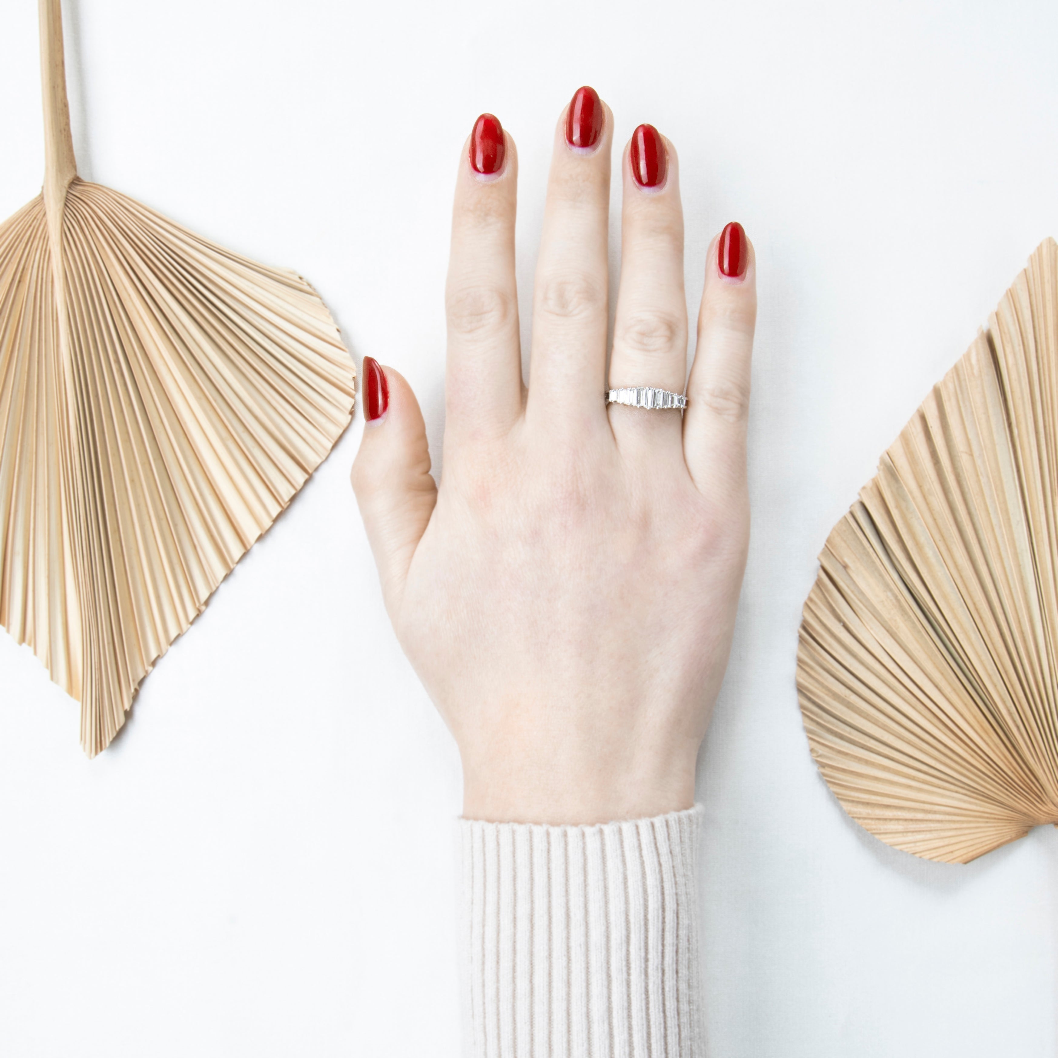 Vintage 18k White Gold .50cttw Baguette Diamond Graduating Brilliance Ring 6.50、mySite、hinf8tx79