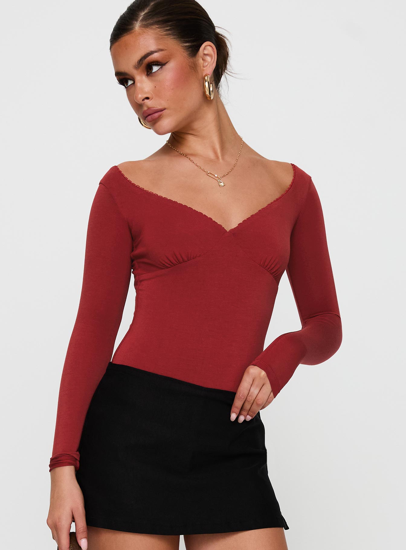 Loveydove Bodysuit Burgundy、mySite、solidvoid