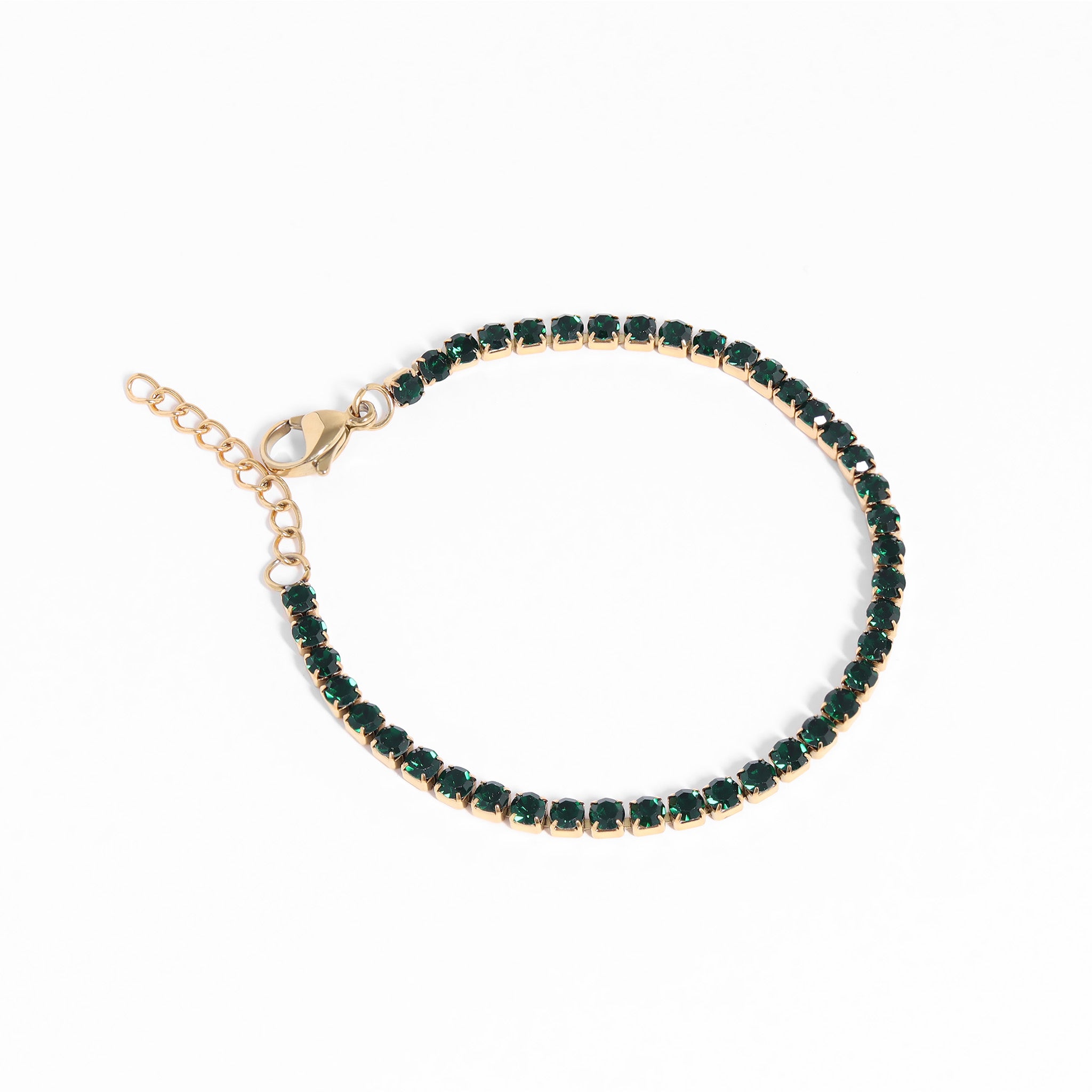 18K Gold PVD Stainless Steel Birthstone Tennis Bracelet / TBR0008、mySite、dreamappss