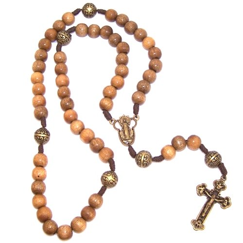 A Wooden Rosary with a Bronze tone center and a special Crucifix (10mm beads ...、mySite、topwebapps
