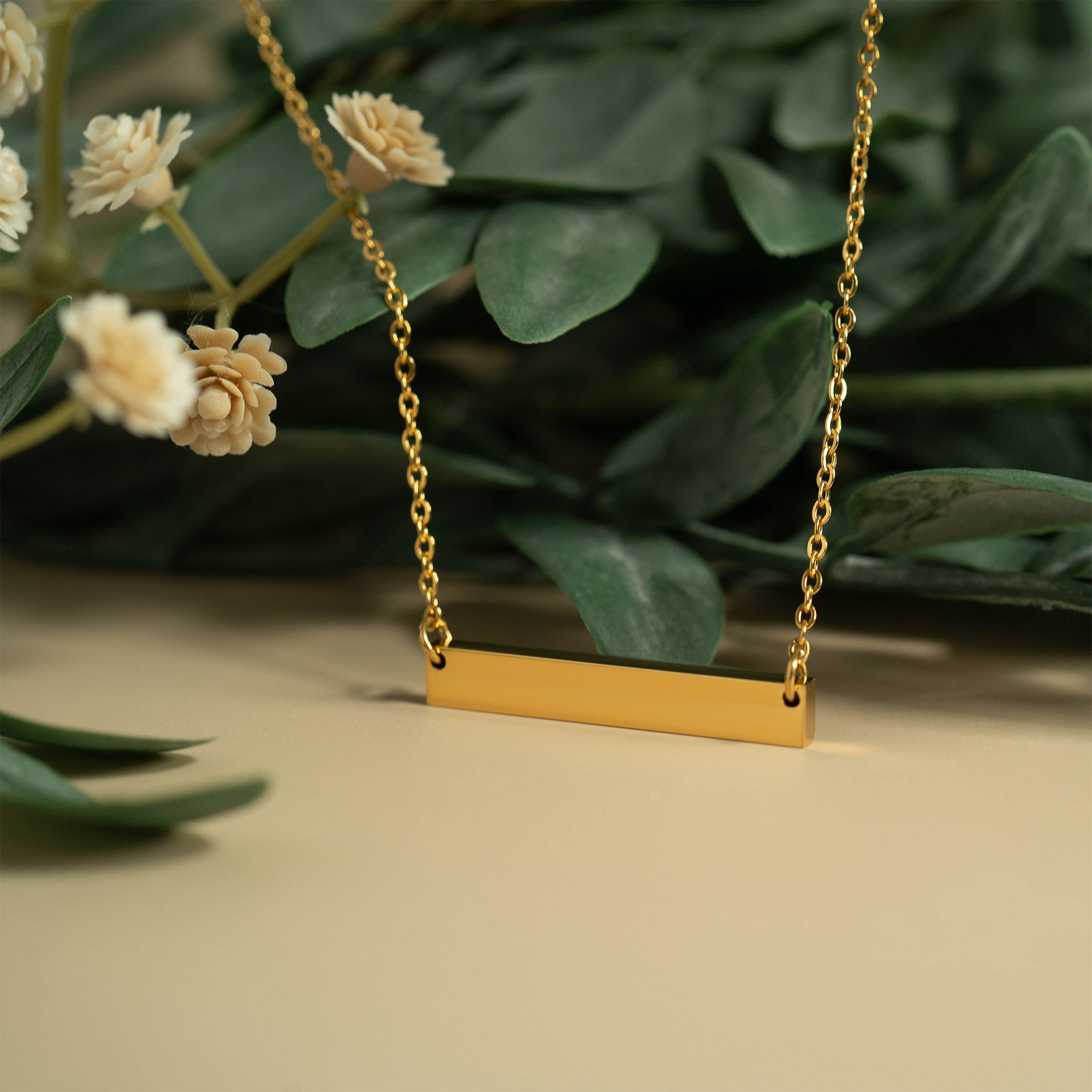 18K Gold PVD Stainless Steel Blank Bar Necklace / SBB0019、mySite、dreamappss