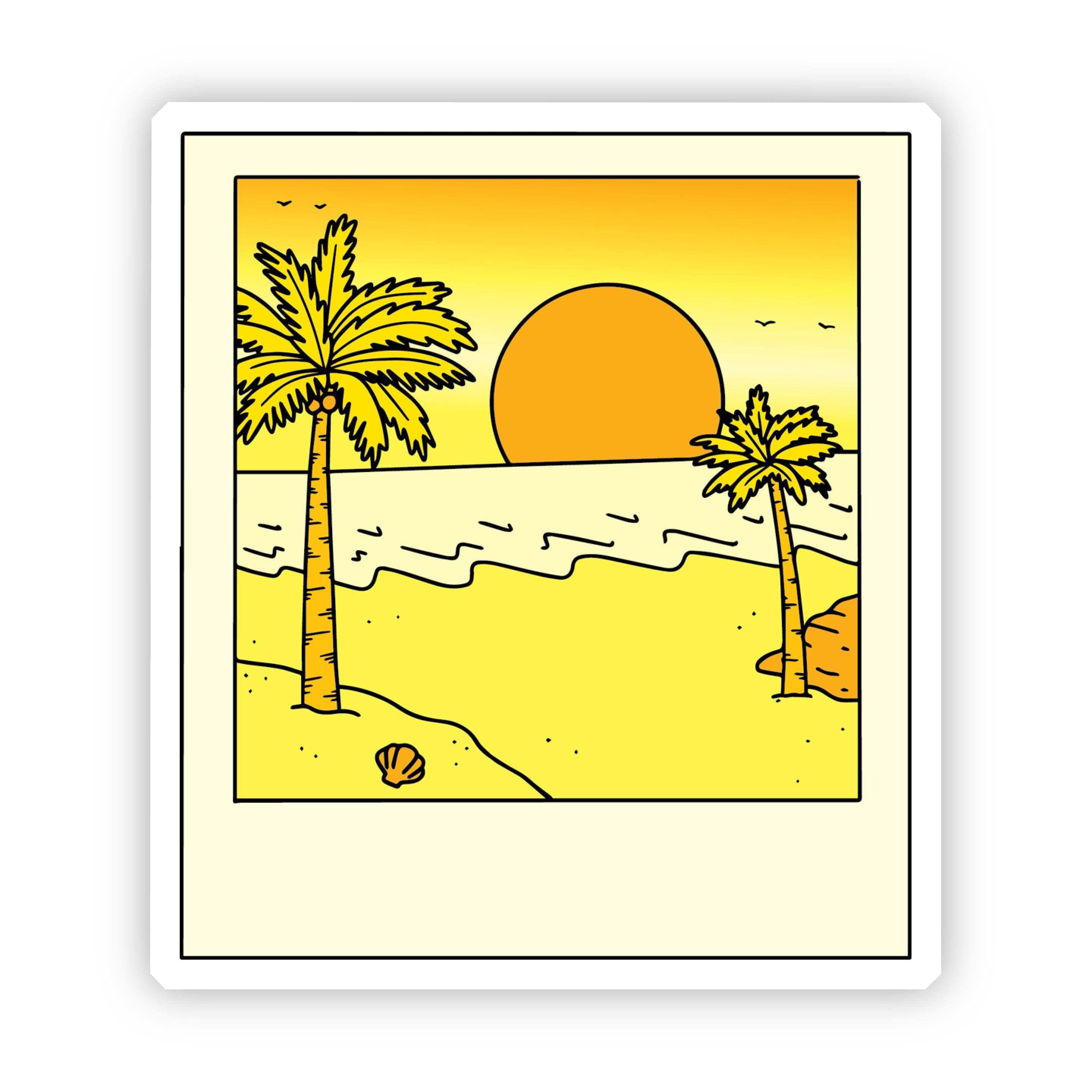  Sunset Picture Yellow Aesthetic Sticker、mySite、elrpsem3k