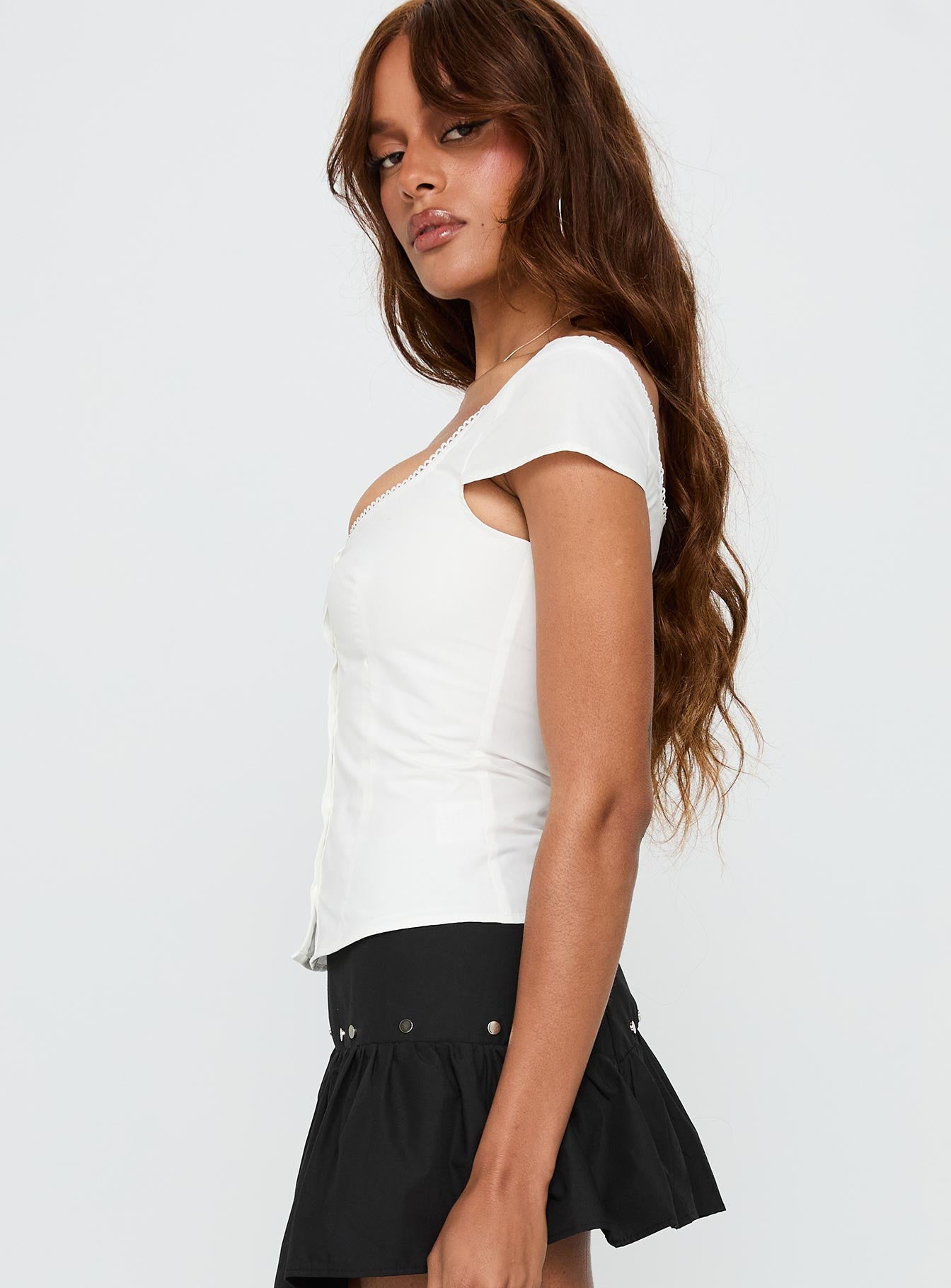 Transcendence Button Up Top White、mySite、solidvoid