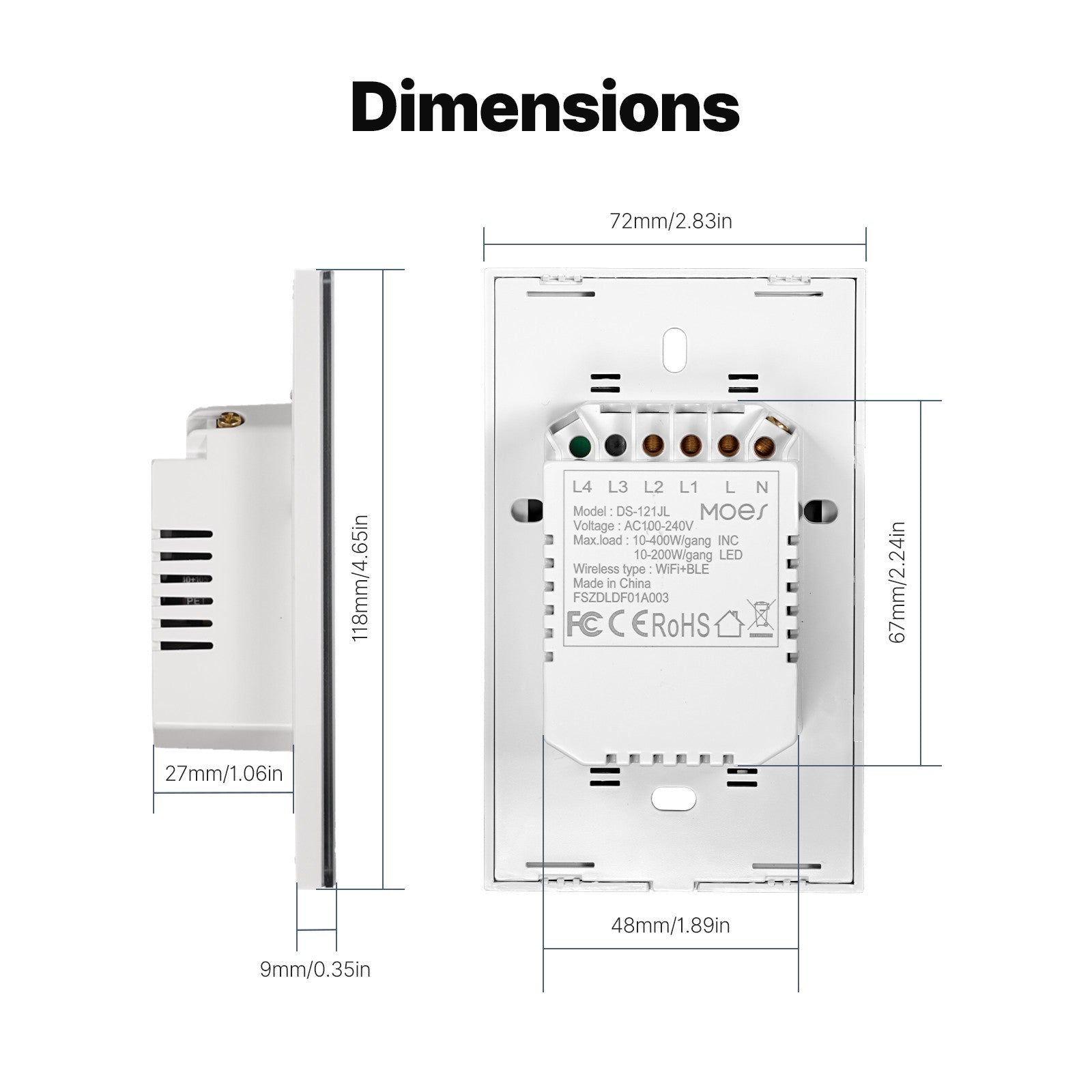 WiFi Smart Light Switch Wall Touch Glass Switch No Neutral Wire Required US Standard、mySite、fannypackpong