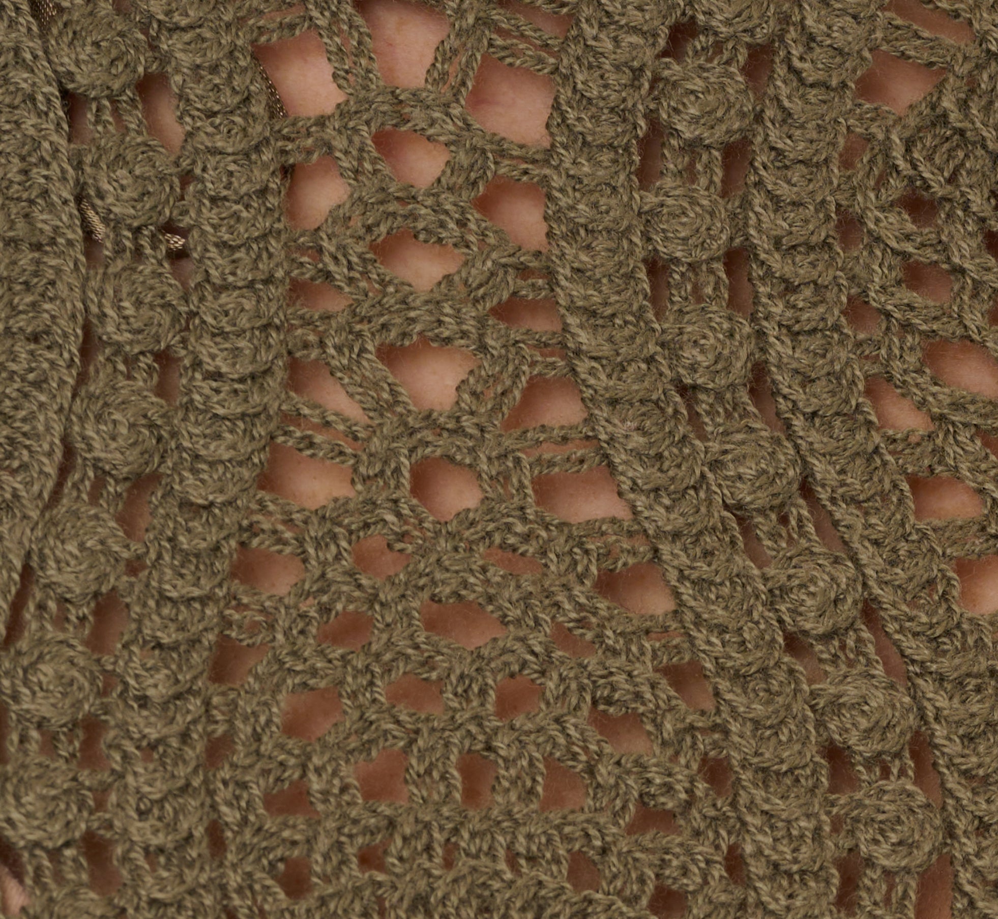 Long Sleeve Open Crochet Sweater In Olivine、mySite、solidvoid