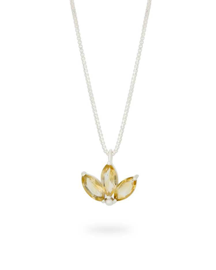 Dainty Lotus Birthstone Sterling Silver Necklace、mySite、topwebapps