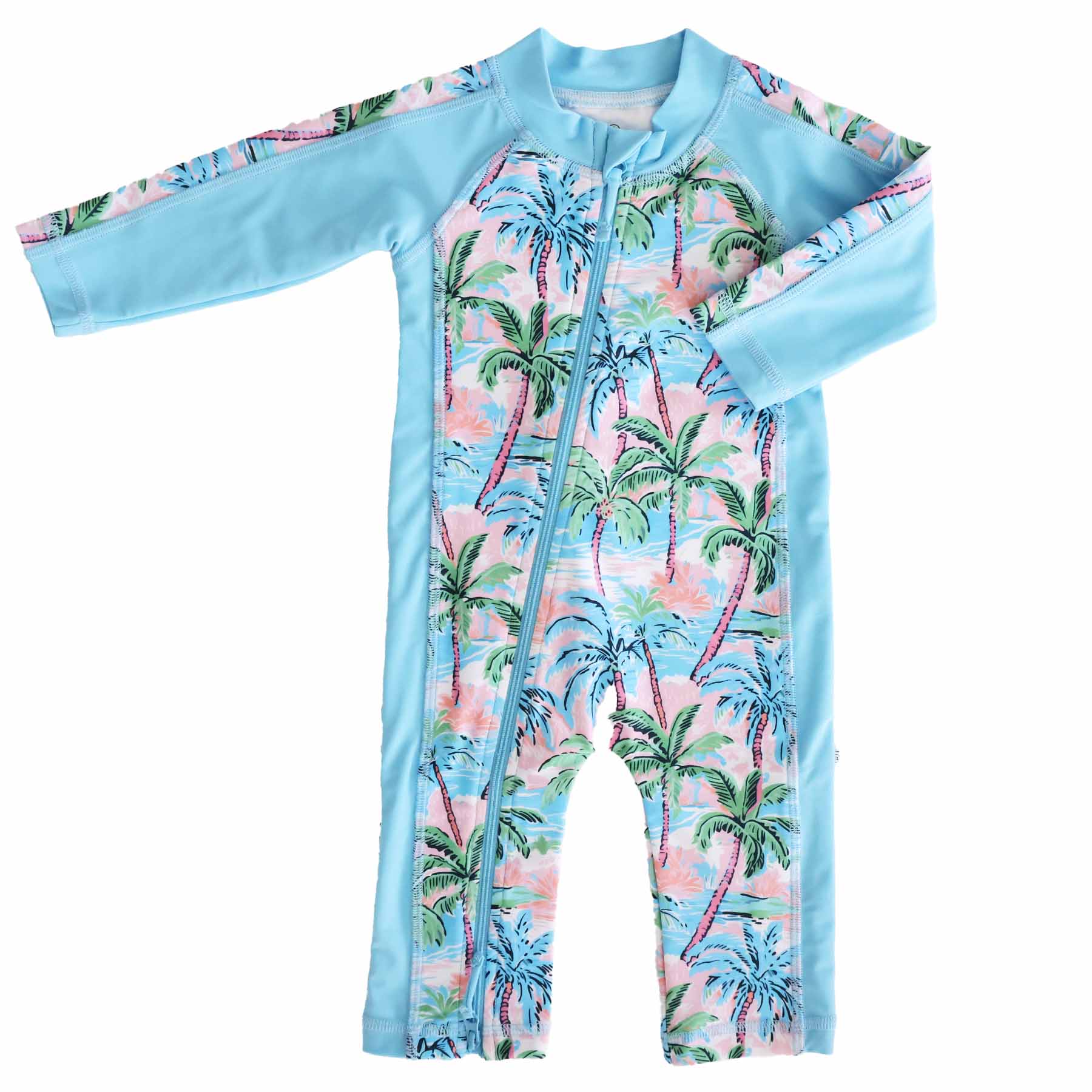  Long Sleeve Rash Guard Swim Romper Full Length | Pastel Palms、mySite、layawaytickets