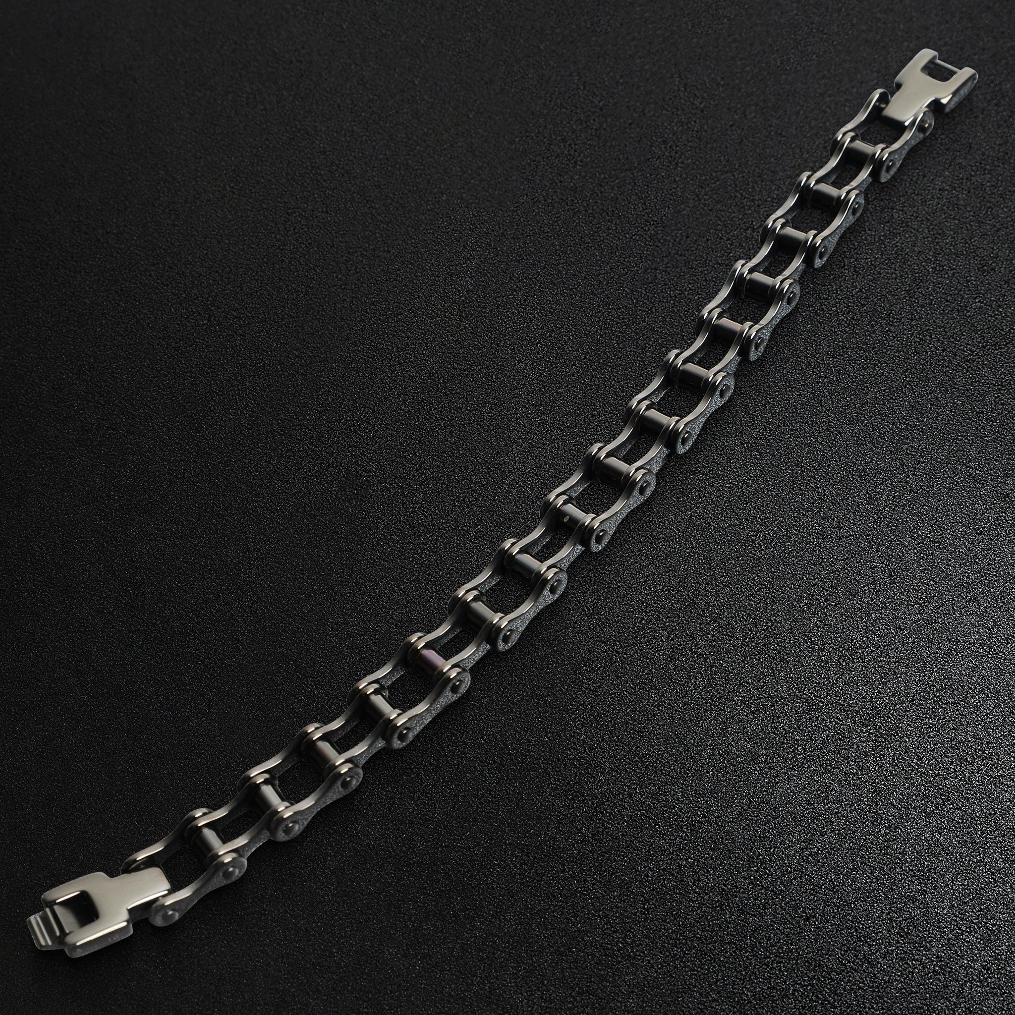 Stainless Steel Black Bike Chain Bracelet / BRJ9023、mySite、dreamappss