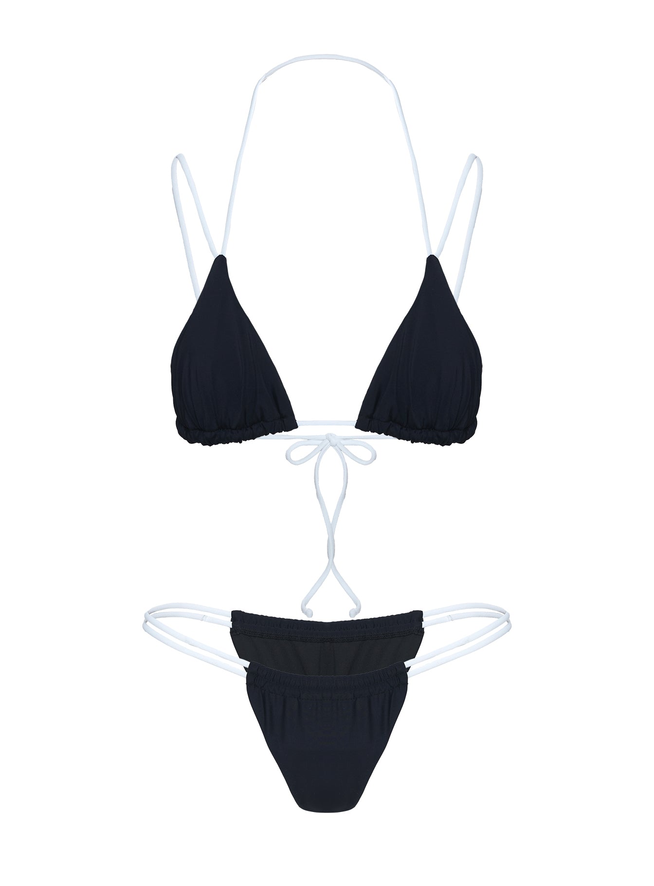Desiree Triangle Bikini Top Black / White、mySite、solidvoid