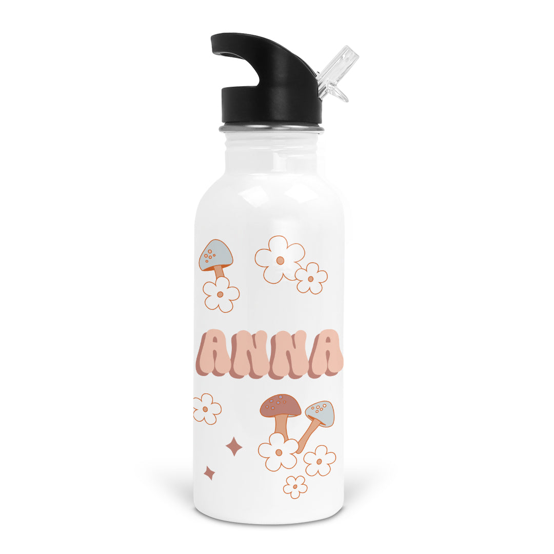  Retro Mushrooms Personalized Kids Water Bottle、mySite、layawaytickets
