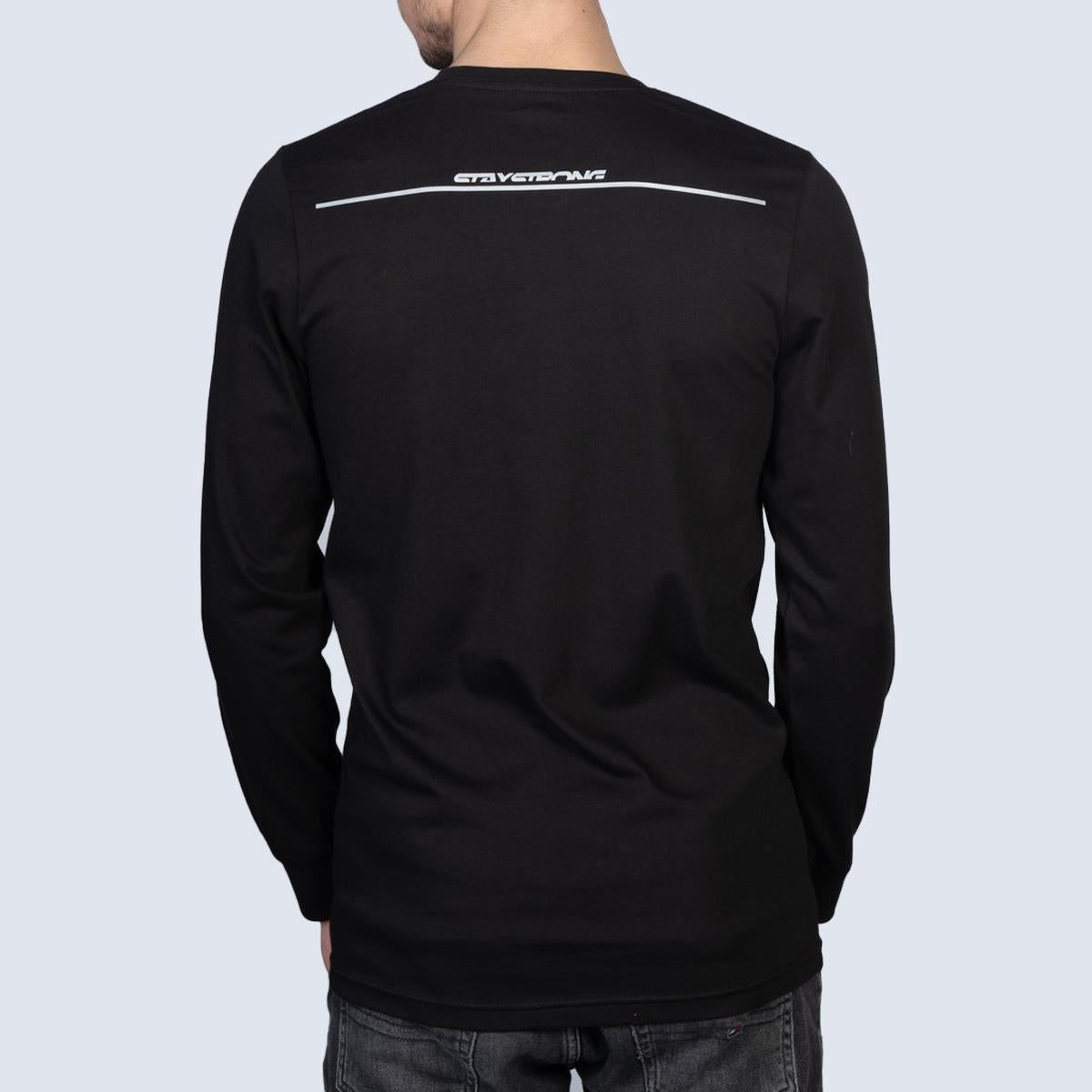  Stay Strong Icon Stripe Reflective Long Sleeve T-Shirt - Black、mySite、merchandisen