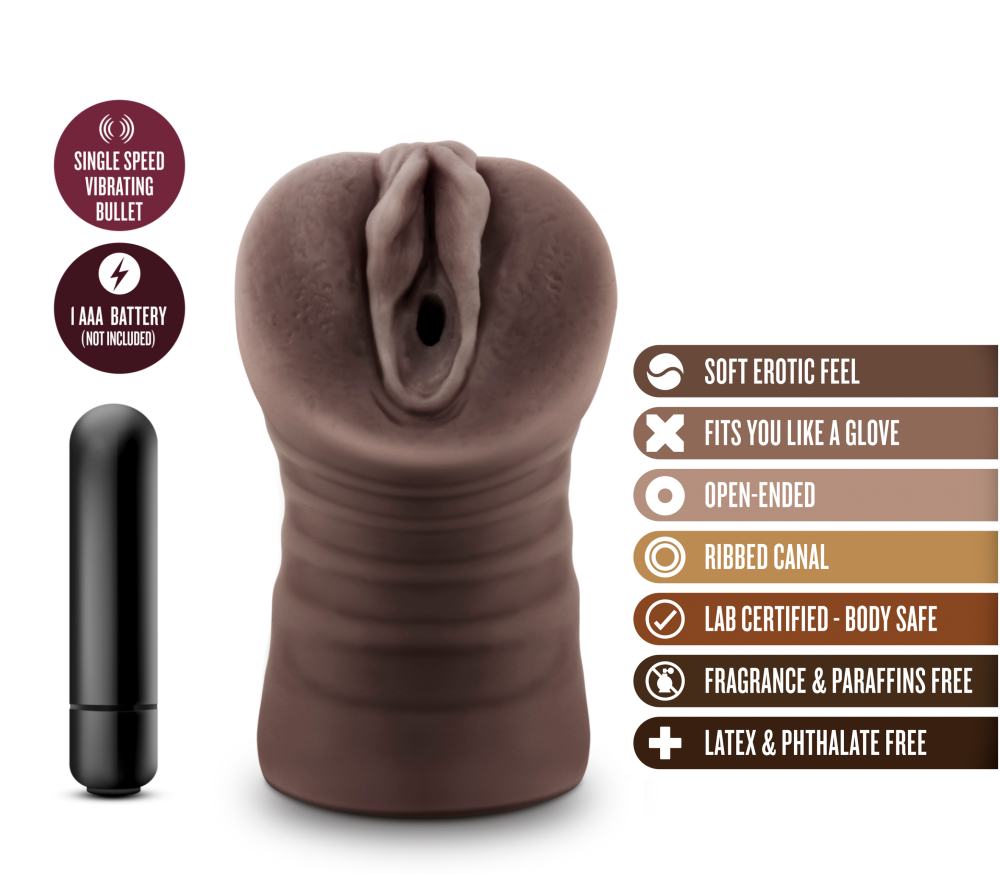 Hot Chocolate By Blush® | Brianna Realistic Chocolate Vibrating Masturbator / Stroker、mySite、bottomscart