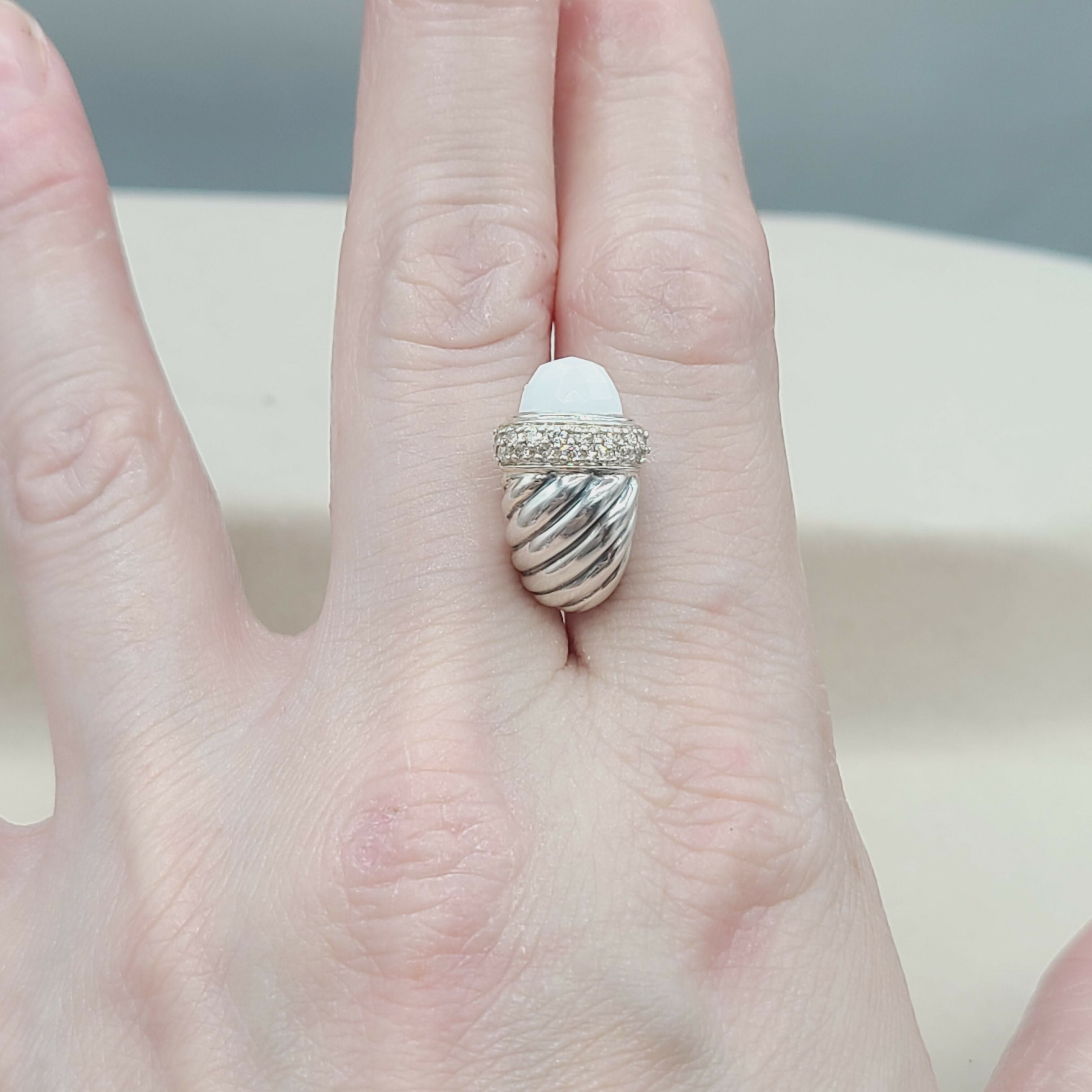 David Yurman Waverly Earrings White Agate & Diamonds、mySite、hinf8tx79