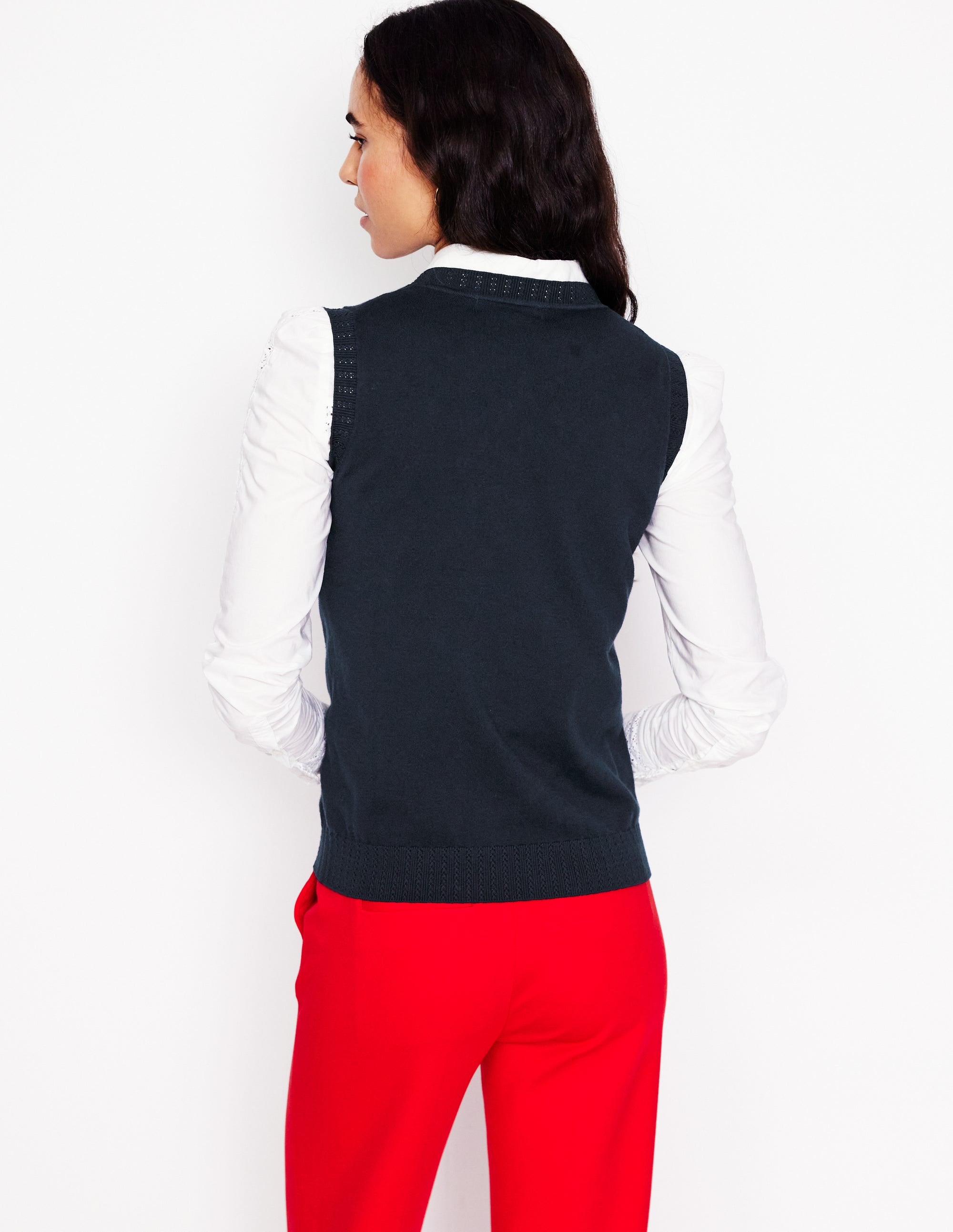  Emilia Cotton Crew Neck Tank-Navy、mySite、ashleygrahame