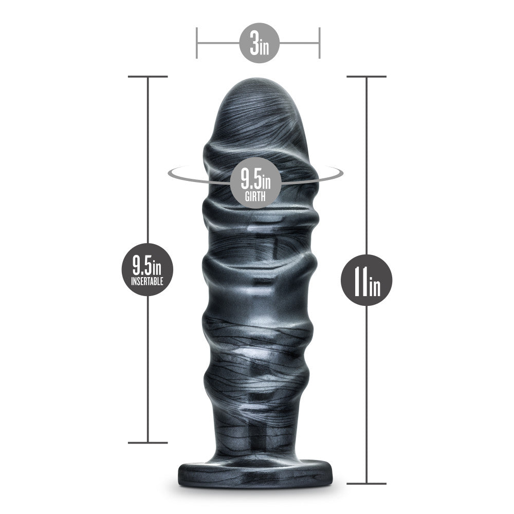 Jet By Blush® | Annihilator Carbon Metallic Black 11-Inch Anal Plug With Suction Cup Base、mySite、bottomscart