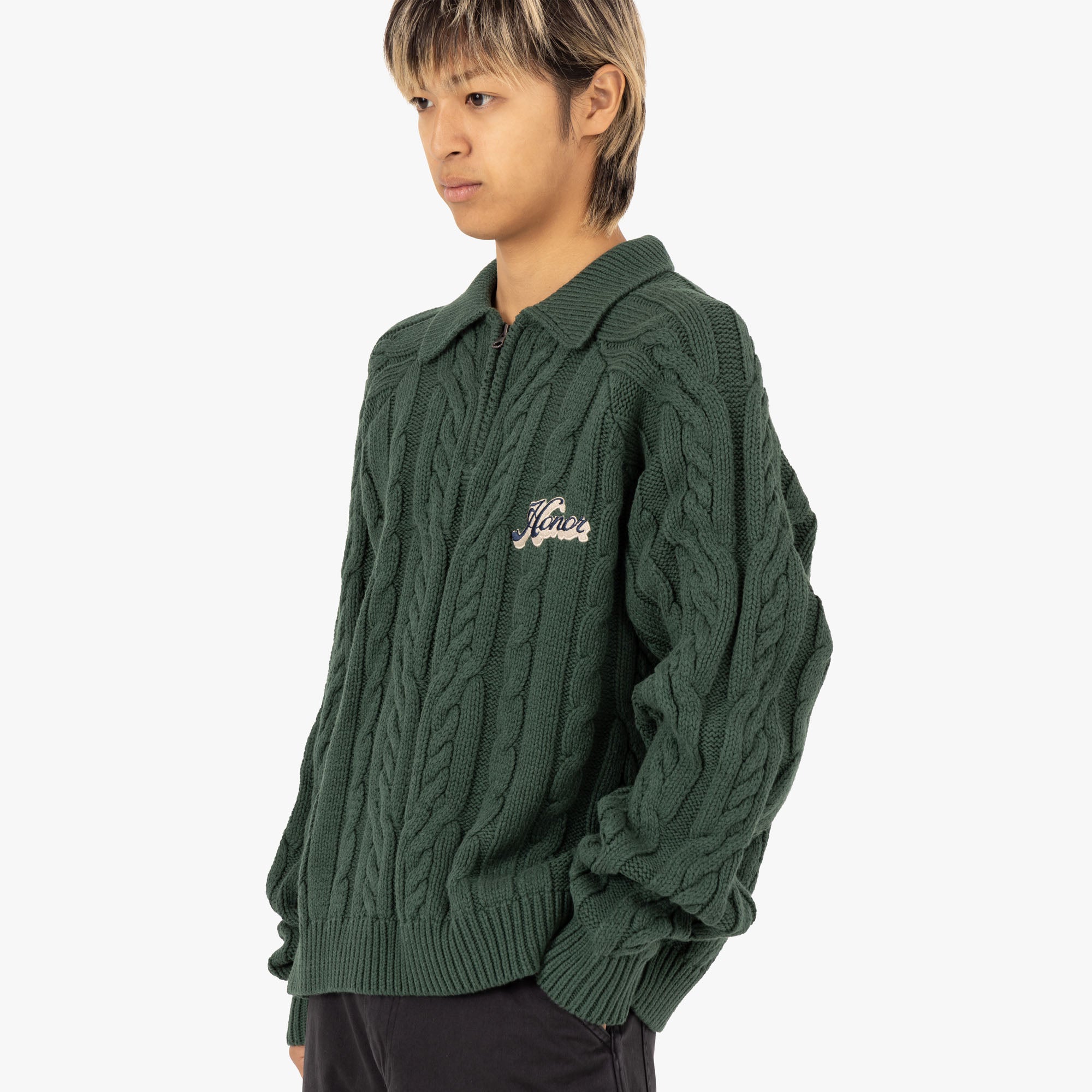  Honor The Gift Cable Zip Leisure Henley / Green、mySite、merchandisen