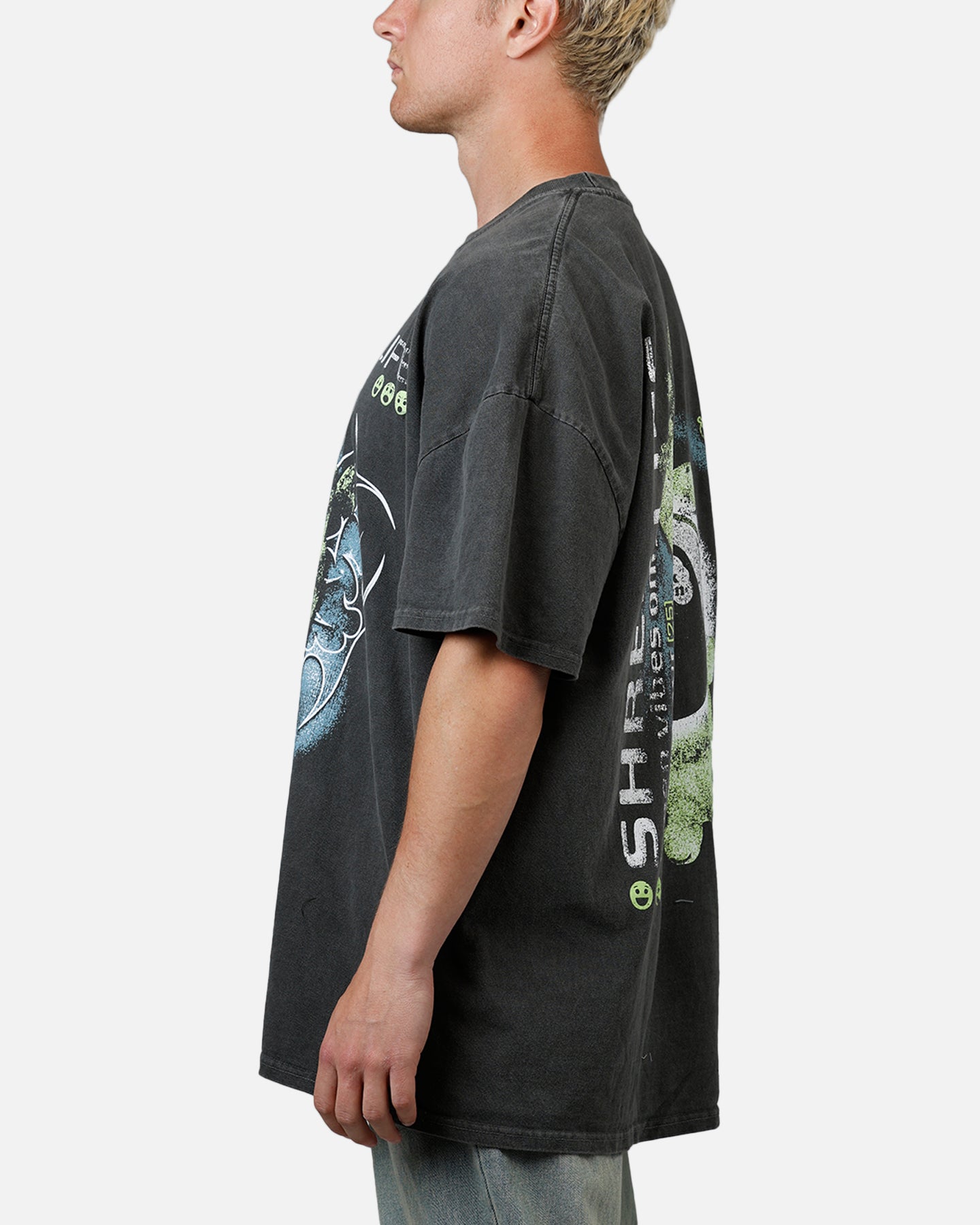 73 Studio X Shrek Rave Vintage T-Shirt Black Wash、mySite、zt4zffjzw