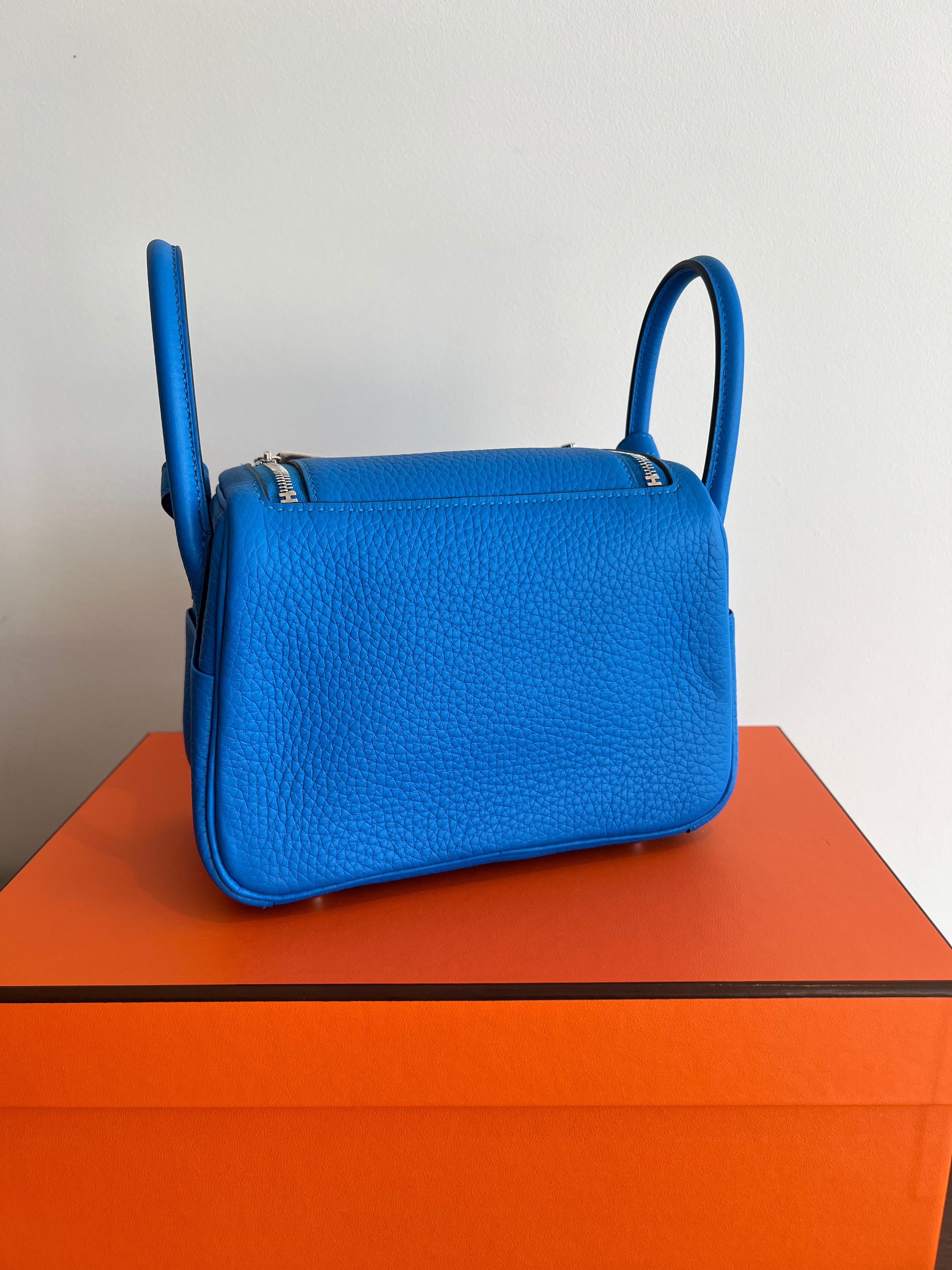 Hermès Mini Lindy Bleu Hydra Clemence PHW、mySite、garminoutage.com