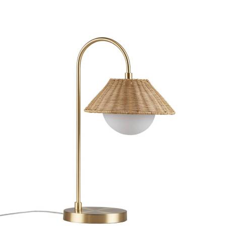 Rattan Weave Shade Table Lamp Gold/Natural See below、、eastwooduniform