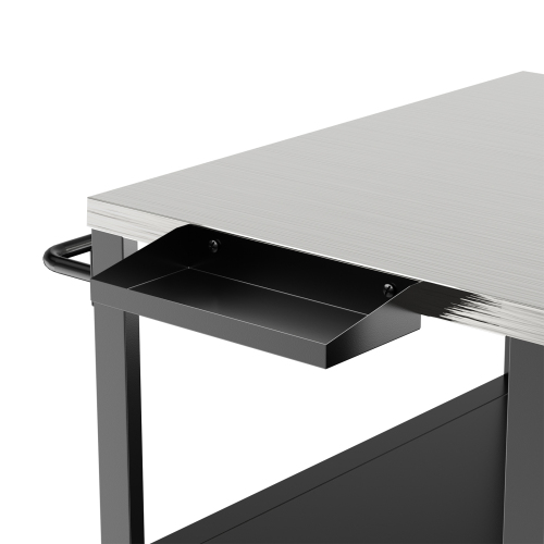 Outdoor Grill Table for Big Green Egg Style BBQ, Metal Grill Cart with 2 Folding Panels, Compatible with up to Large Green Egg, Kamado Joe Jr、、eastwooduniform