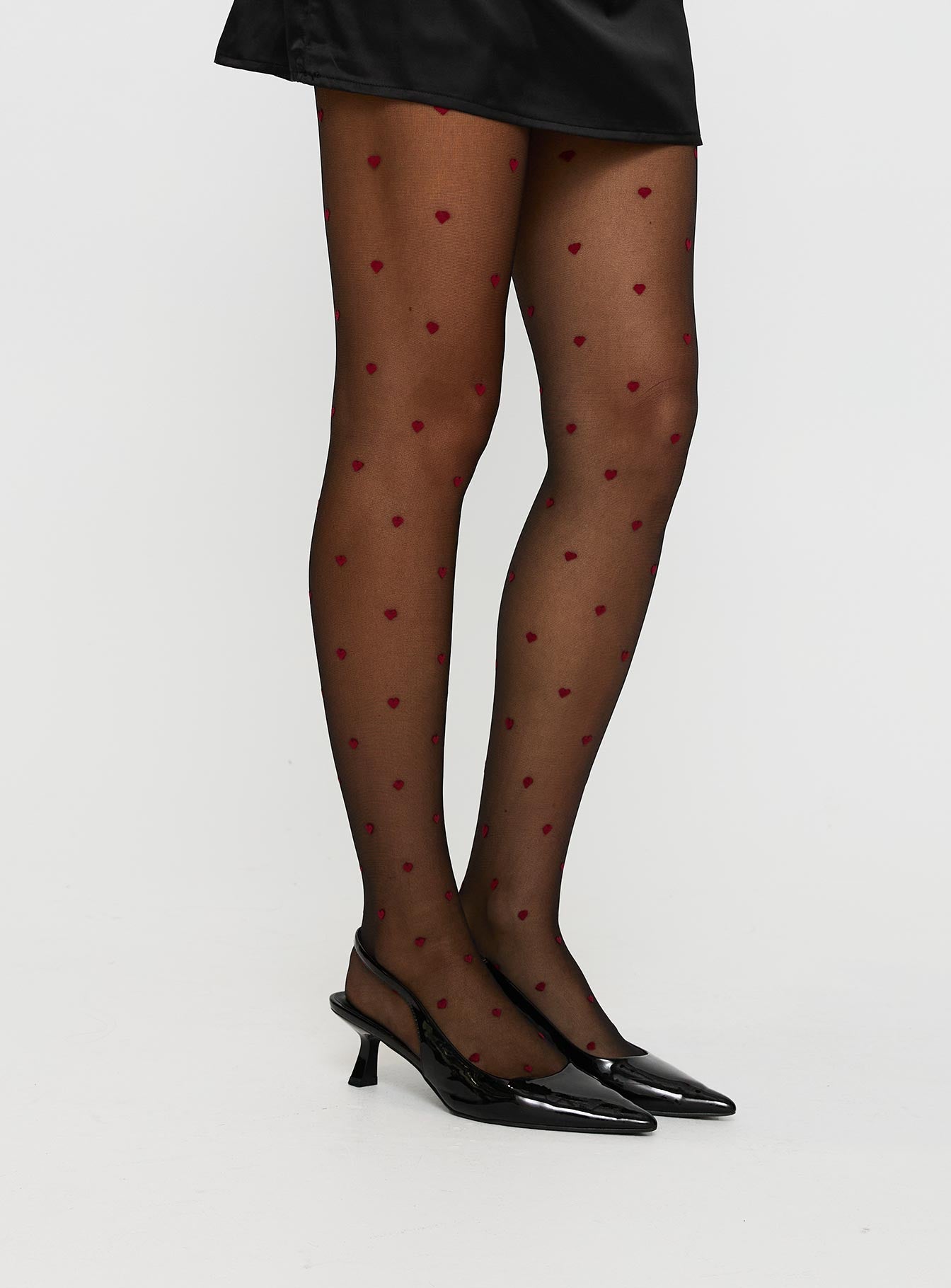In My Heart Stockings Black / Red、mySite、solidvoid