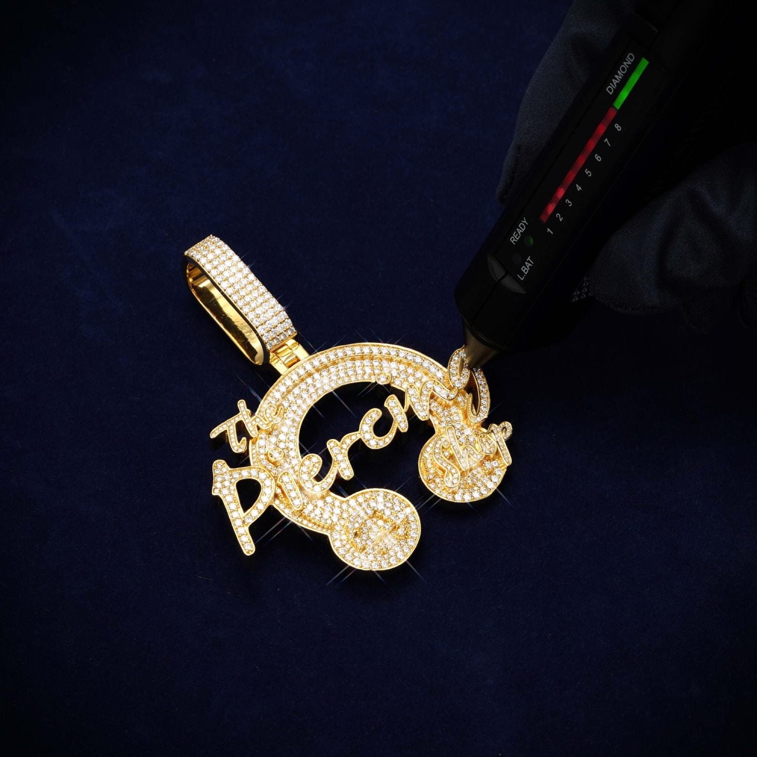 The Piercing Shop Custom Logo Moissanite Pendant 14K Gold、mySite、hinf8tx79