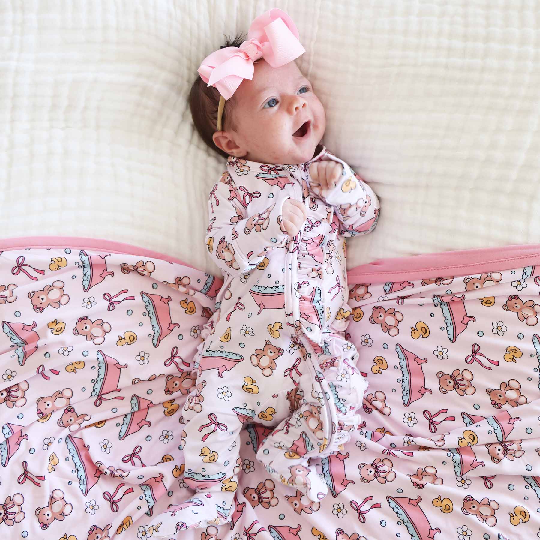  Bathtime Besties Ruffle Zipper Footie | Pink、mySite、layawaytickets