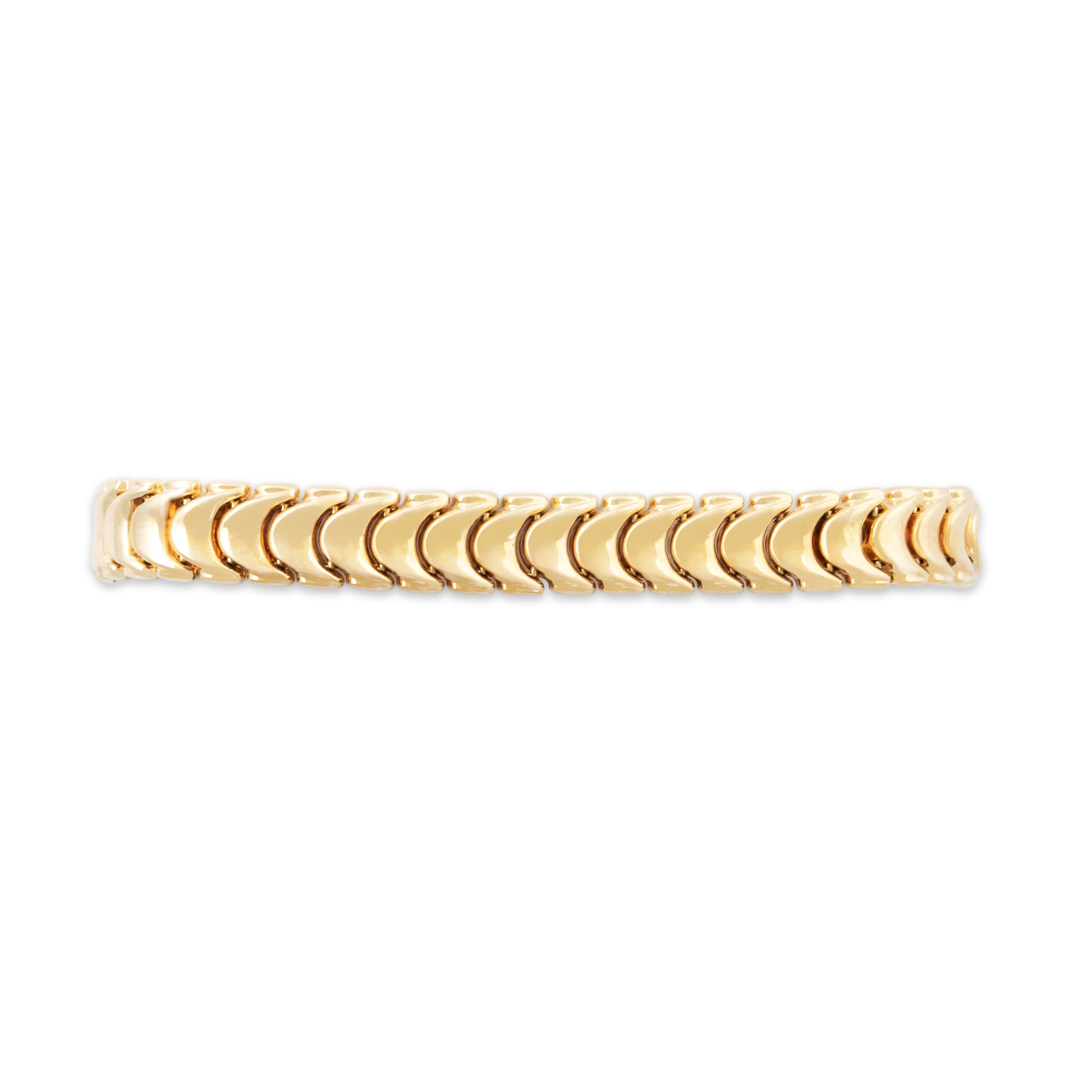 Vintage 14k Yellow Gold Sinuous Scale Link Bracelet 7、mySite、hinf8tx79