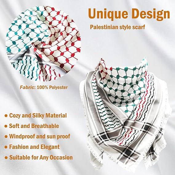 Palestine Scarf Arab Keffiyeh - Black & White with Tassles、mySite、topwebapps