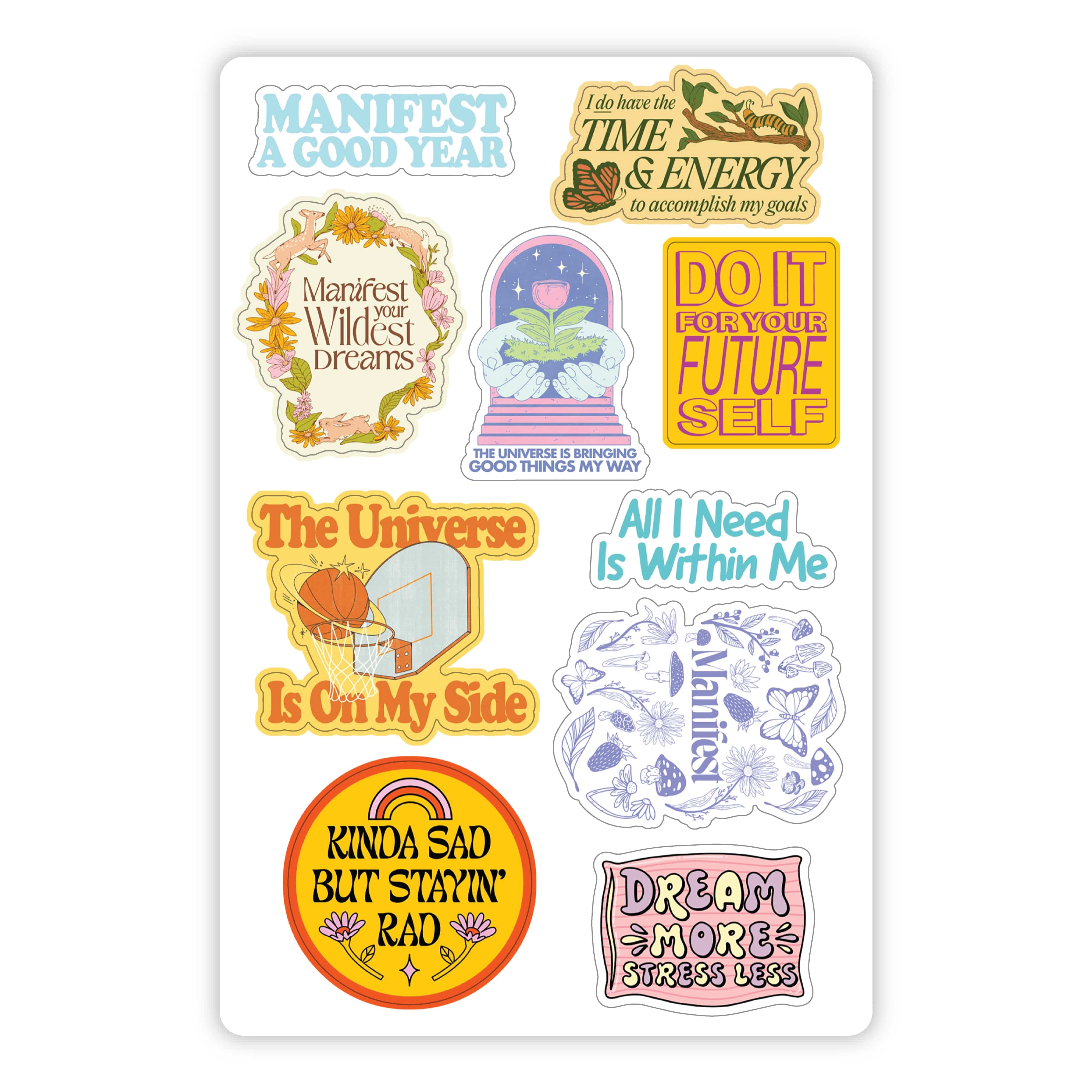  Positive Affirmation and Manifestation Mini Sticker Sheet、mySite、ghnorth