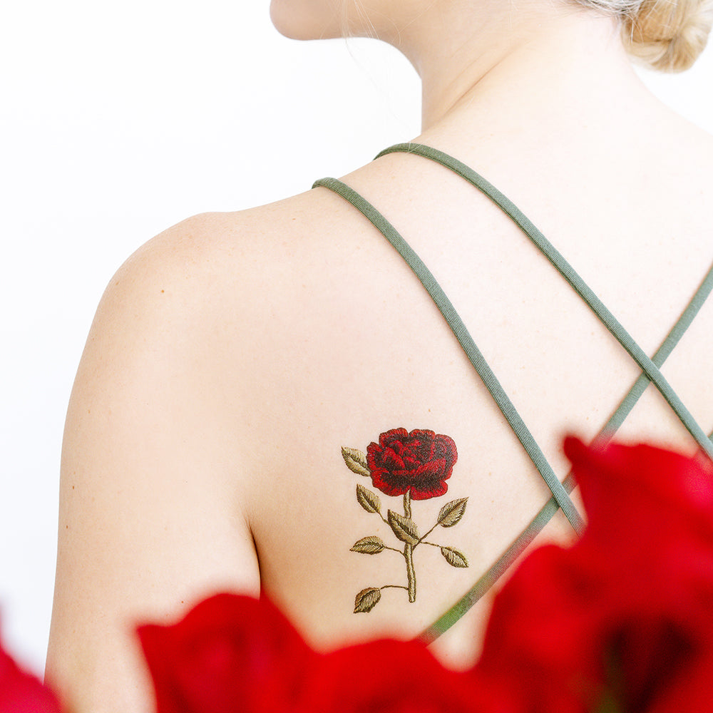  Stitched Rose Tattly Temporary Tattoos、mySite、ghnorth