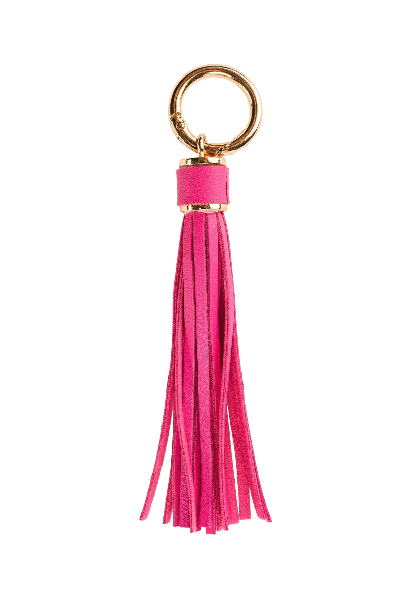 XL Leather Tassel Bag Charm - Rose、mySite、hinf8tx79