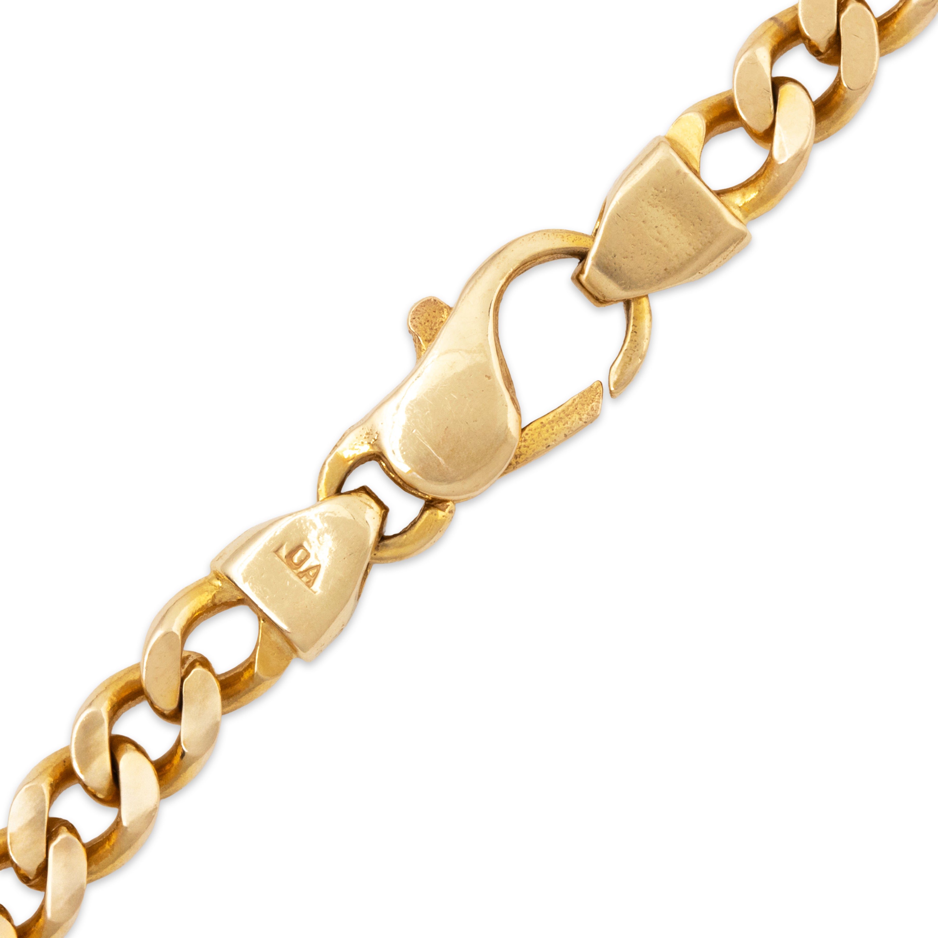Vintage Italian 14k Yellow Gold 1.1cttw Old Mine Diamond Curb Link Necklace 19、mySite、hinf8tx79