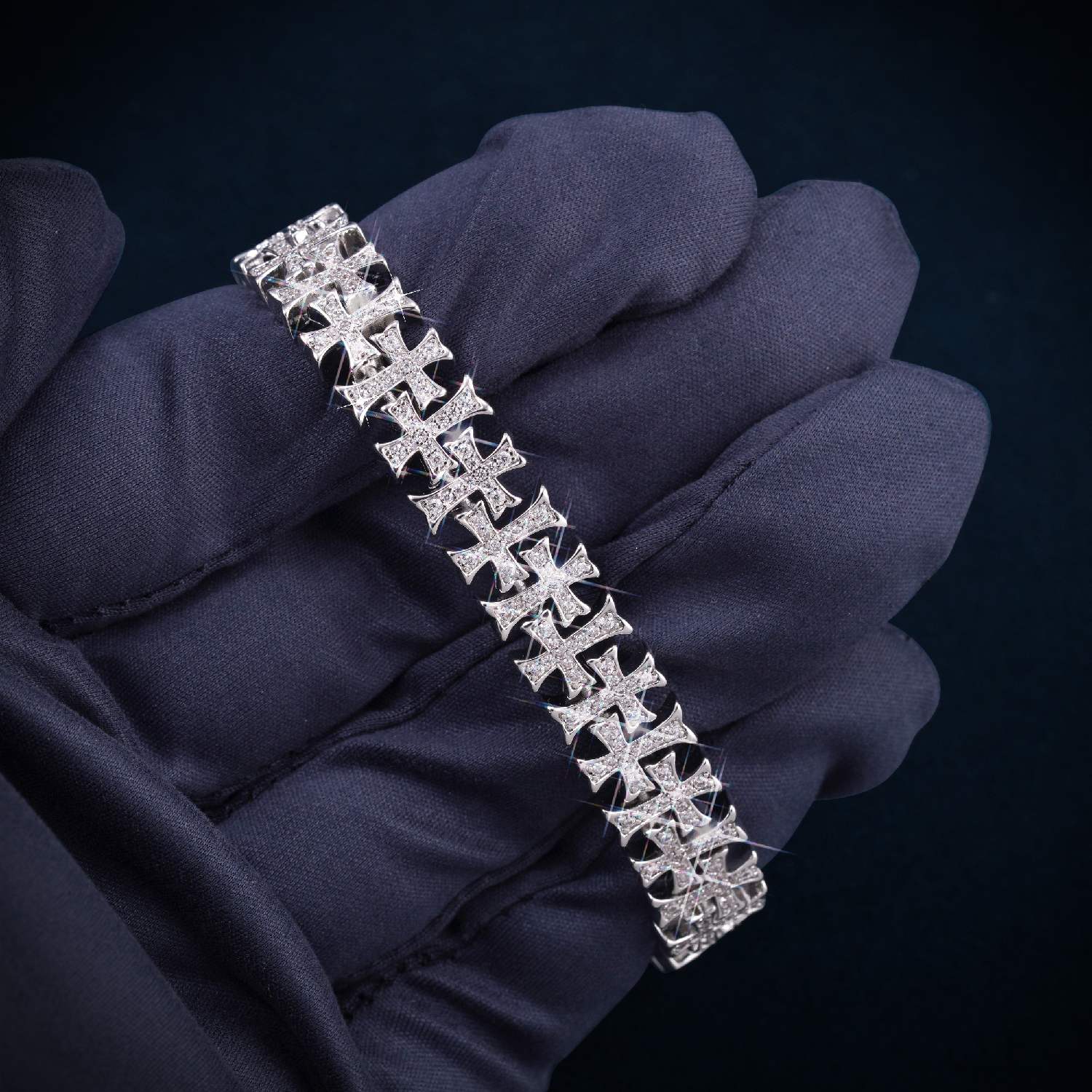 8MM VVS Cross Link Bracelet 14K Gold、mySite、hinf8tx79