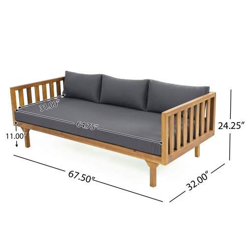 CLAREMONT 3 SEATER DAYBED (DARK GRAY)、、eastwooduniform