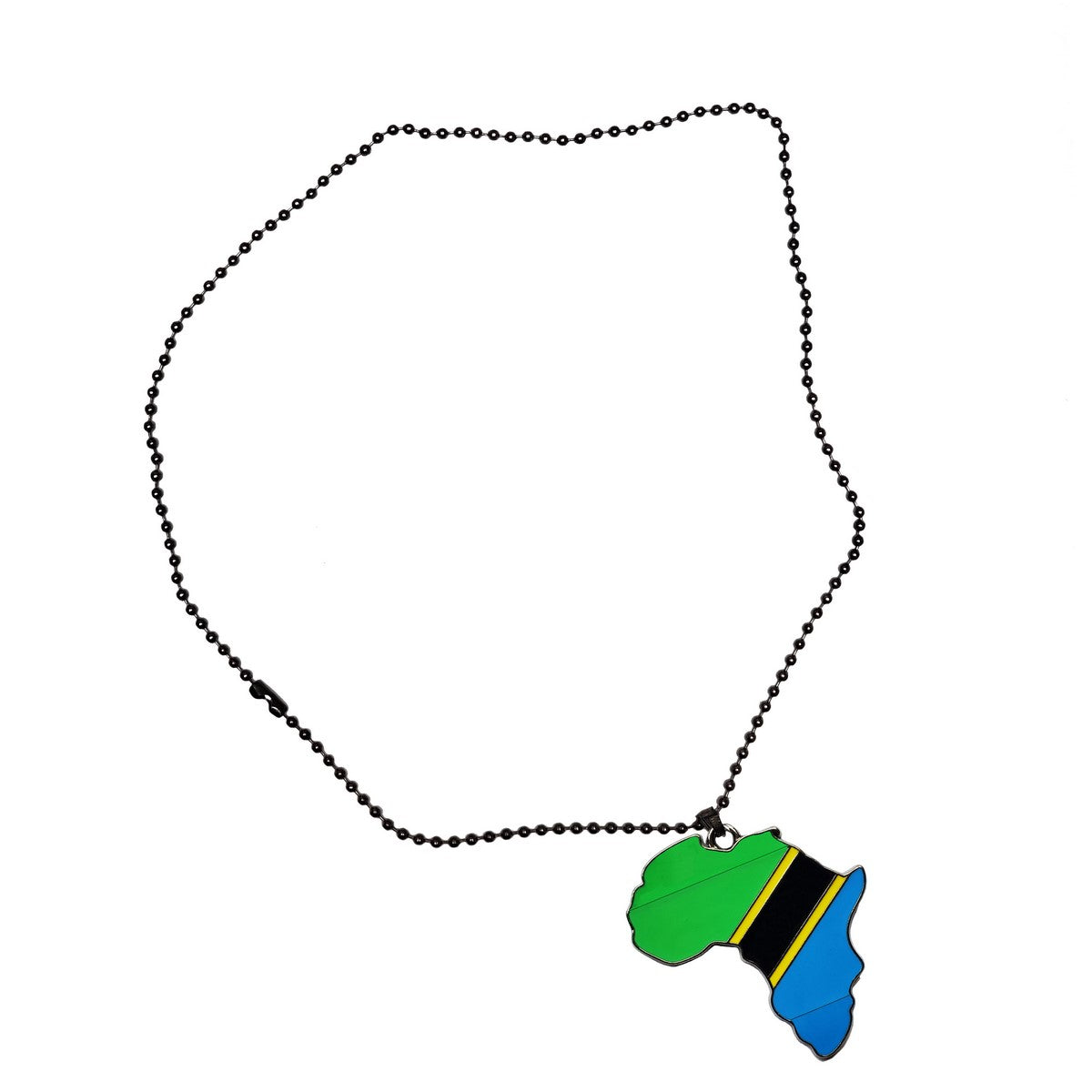 Tanzania Flag Pendant Necklace African Map Chain、mySite、solidvoid