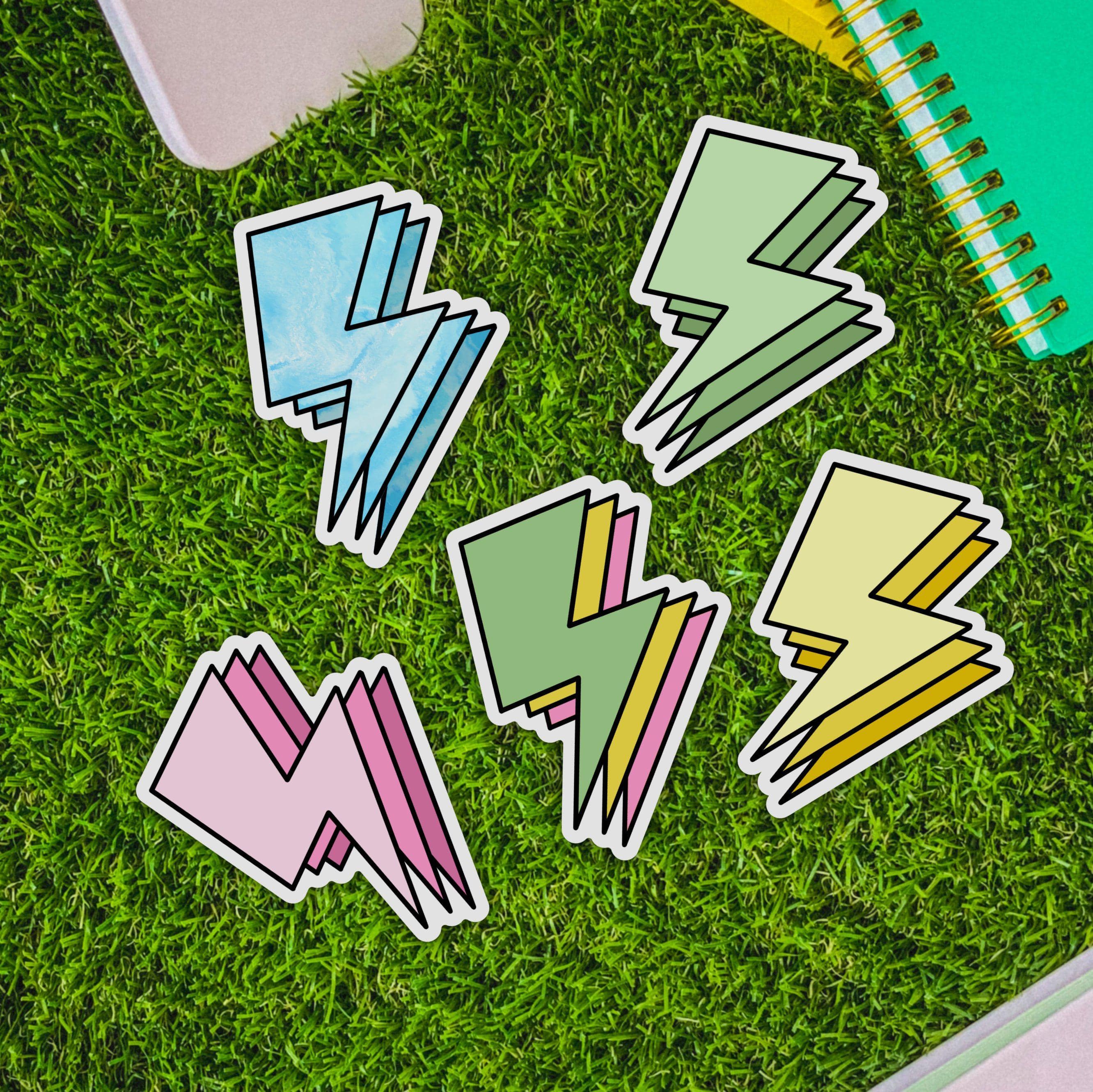  Triple Lightning Bolt Aesthetic Sticker 5 Pack、mySite、elrpsem3k