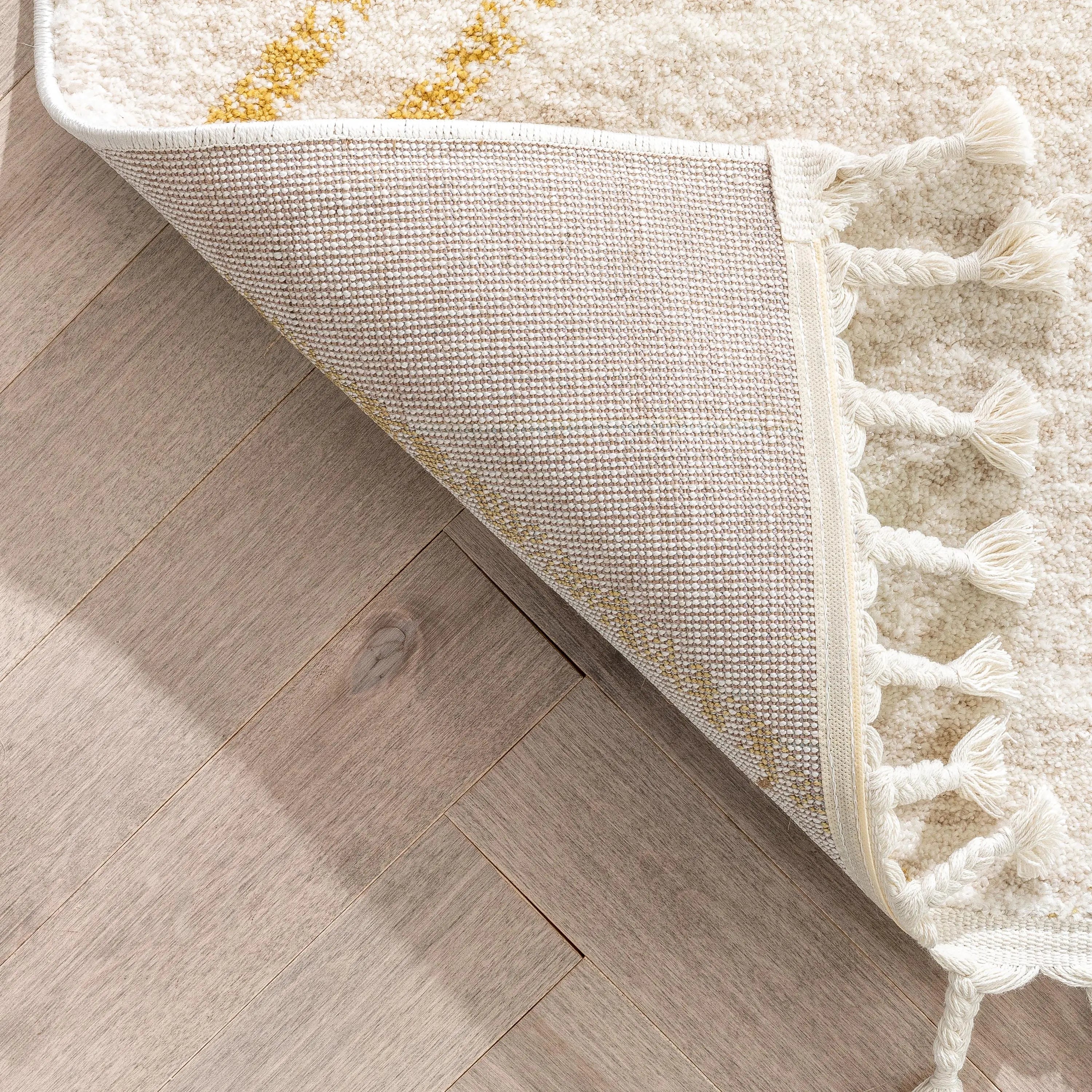 Reeve Modern Chevron Zig-Zag Yellow Ivory Kids Rug、mySite、gigharbornorthrealestate