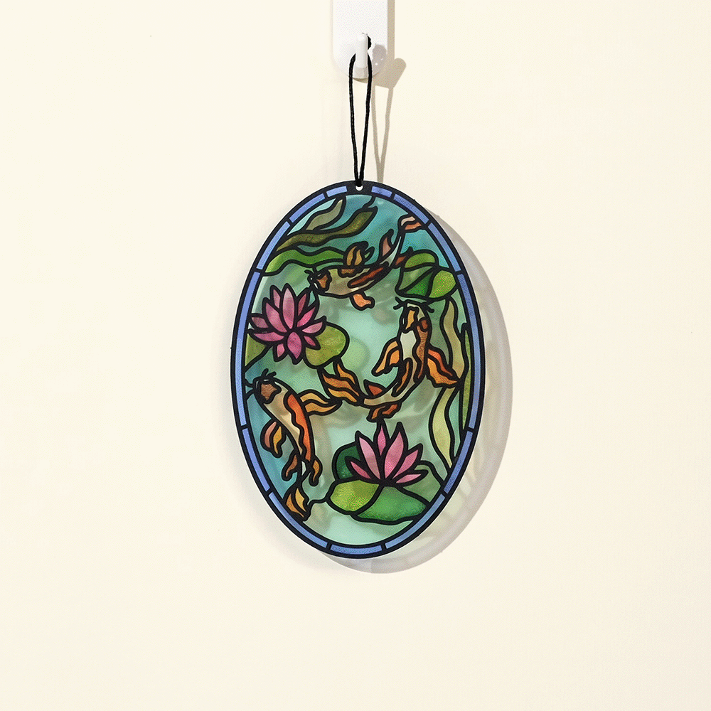 Quiet Moment Koi Pond Suncatcher Card、mySite、solidvoid