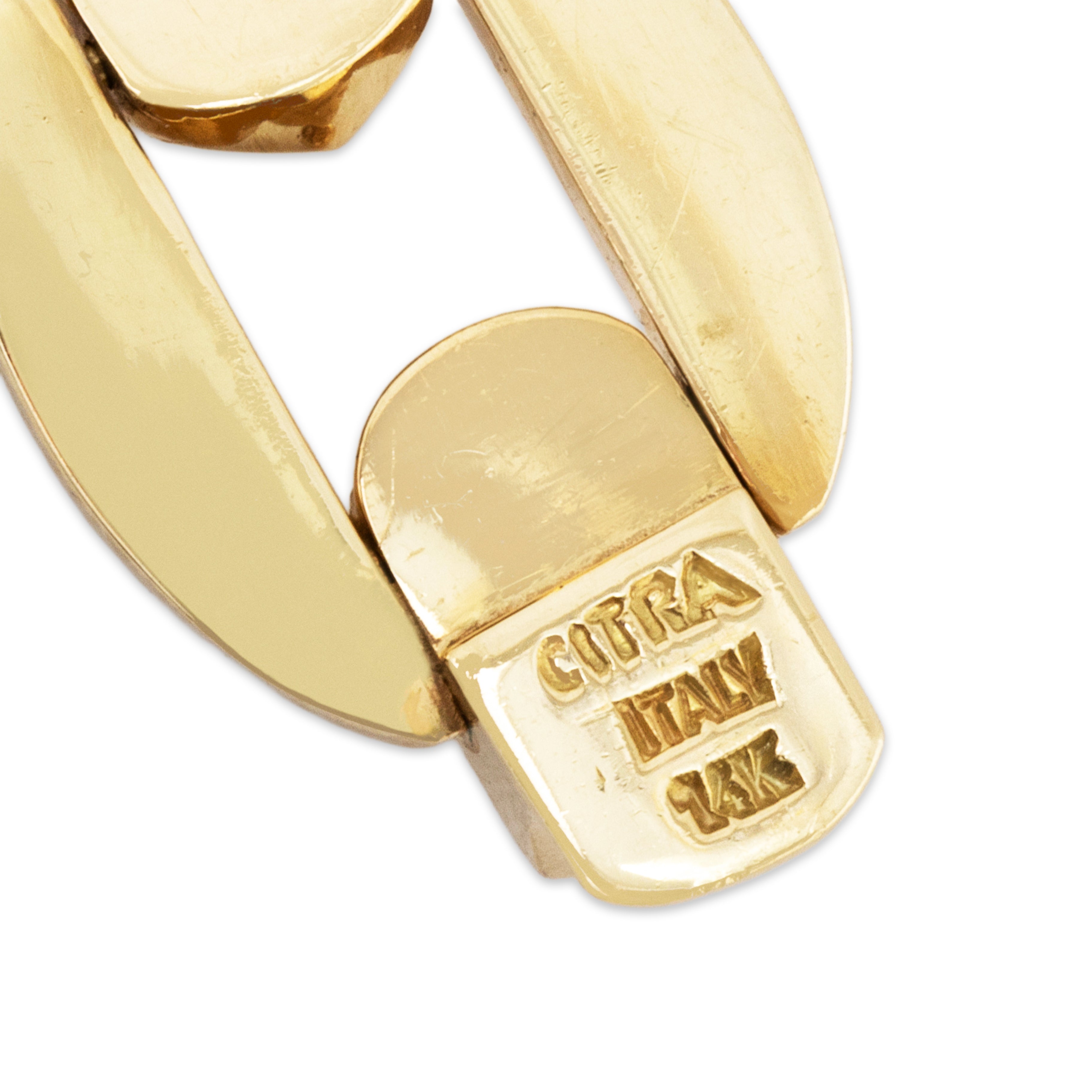 Vintage Heavy Italian 14k Yellow Gold Geometric Link Bold Bracelet 7、mySite、hinf8tx79