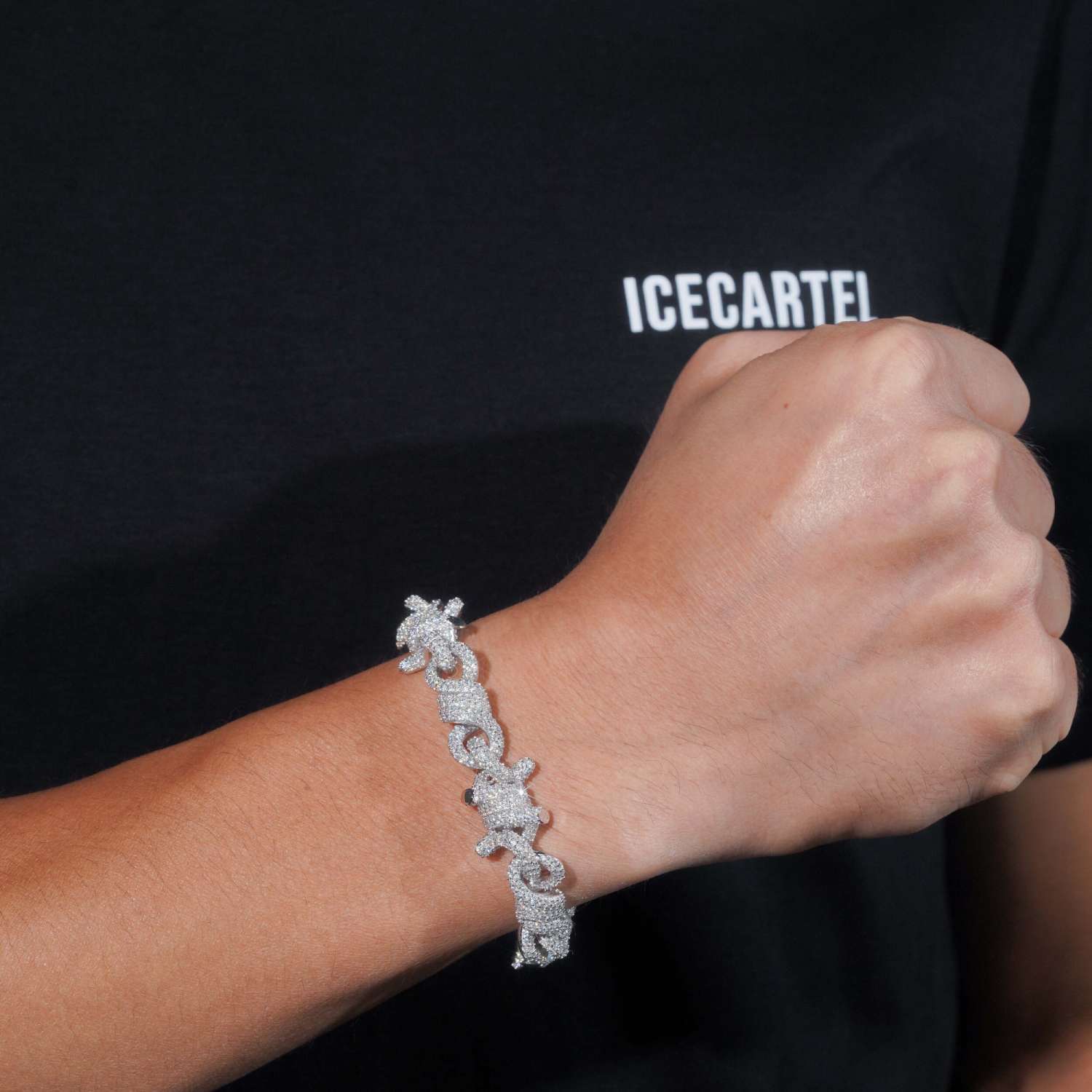 10MM Moissanite Spiked Infinity Link Bracelet 14K Gold、mySite、hinf8tx79