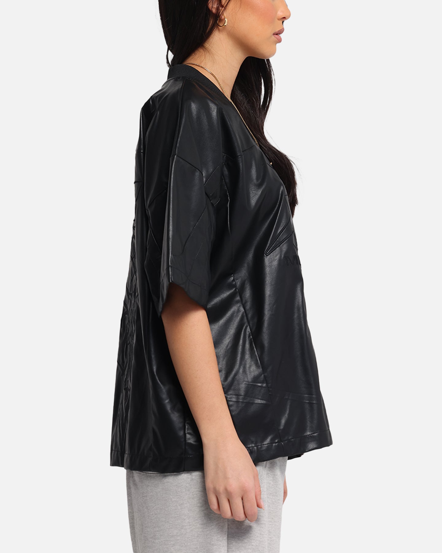 Loiter Vegan Leather Football Top Black、mySite、zt4zffjzw