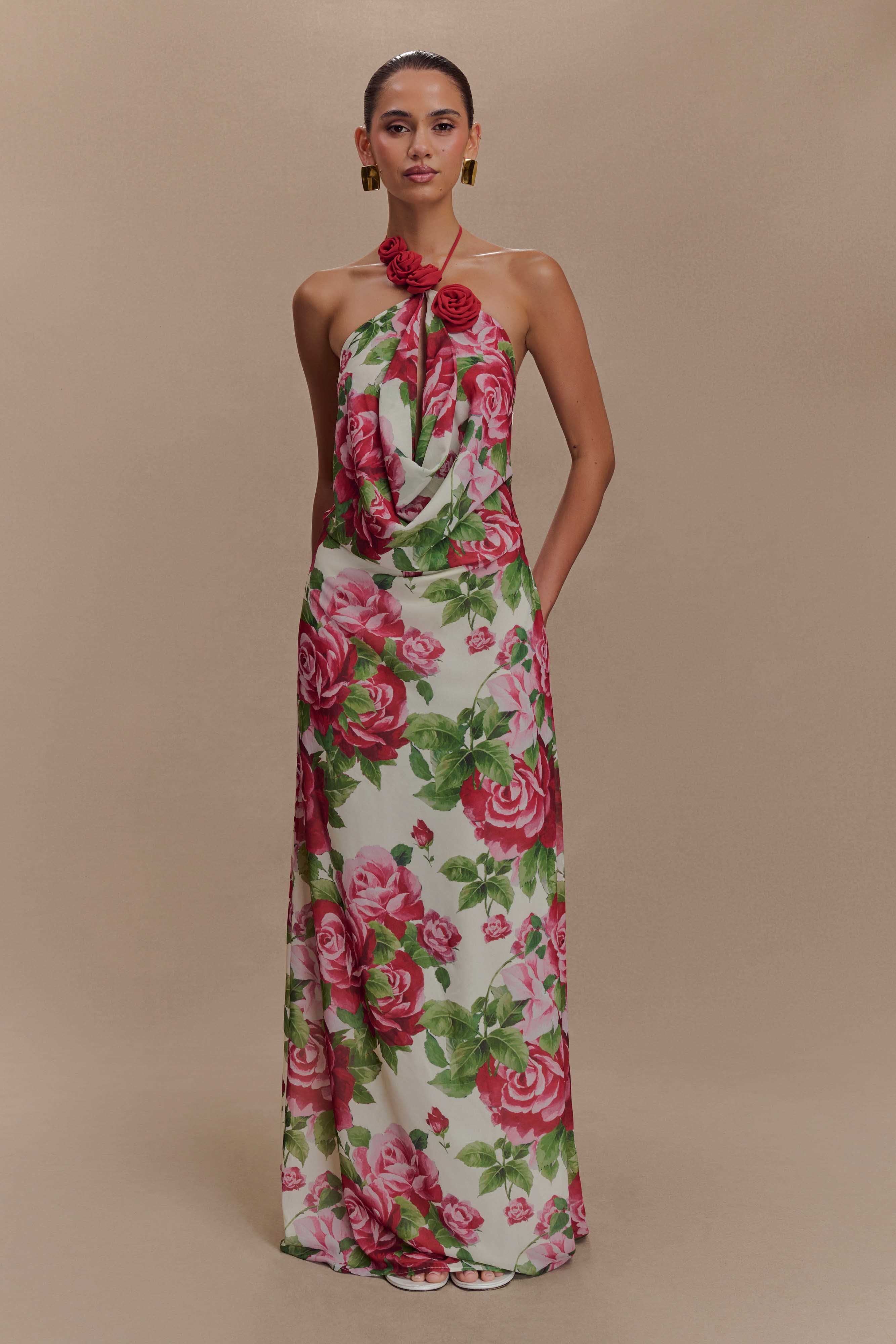 Rosalia Cowl Neck Maxi Dress - Sonia Rose Print、mySite、solidvoid
