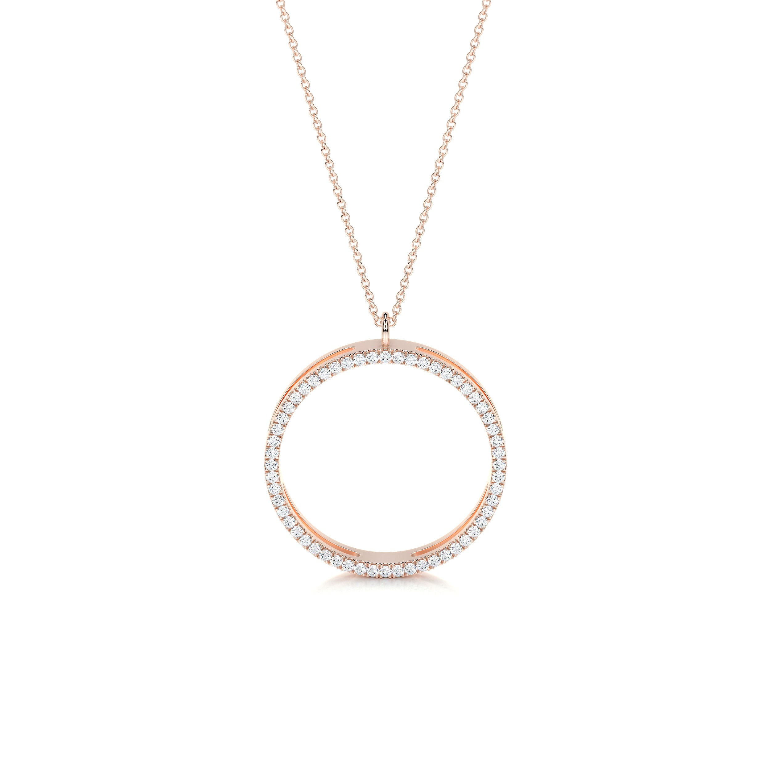Cali Hoop Lab Grown Diamond Pendant (0.3 Carat) -14K Rose Gold、mySite、hinf8tx79