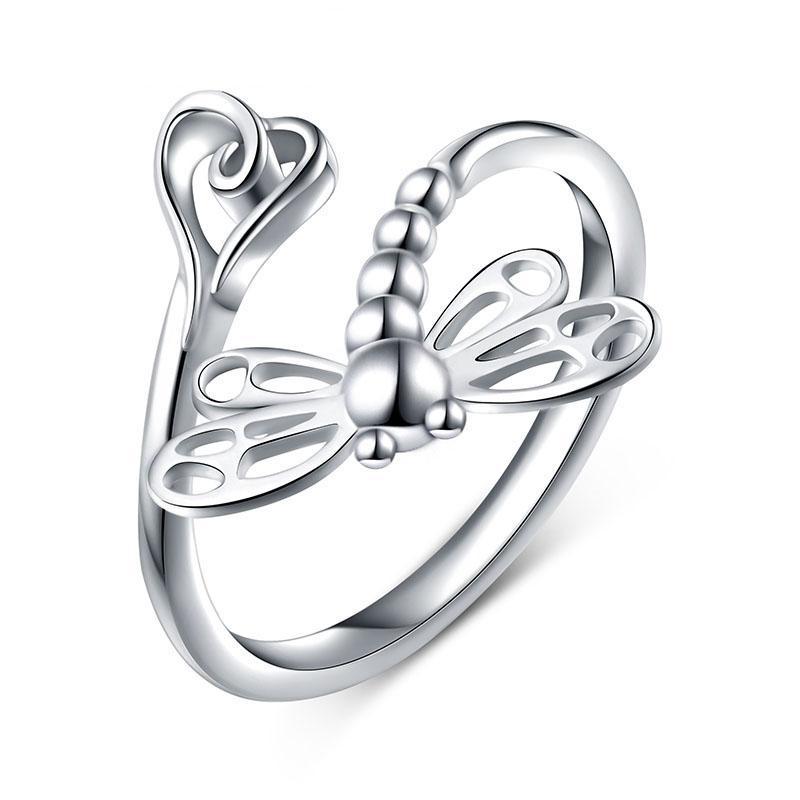 Dragonfly Ring in 925 Sterling Silver, Simple and Sweet、mySite、g9winljtr