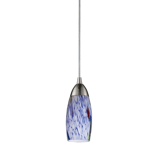 Milan 1-Lght Pendant W/Starburst Hand-blown Blue Glass、mySite、g9winljtr