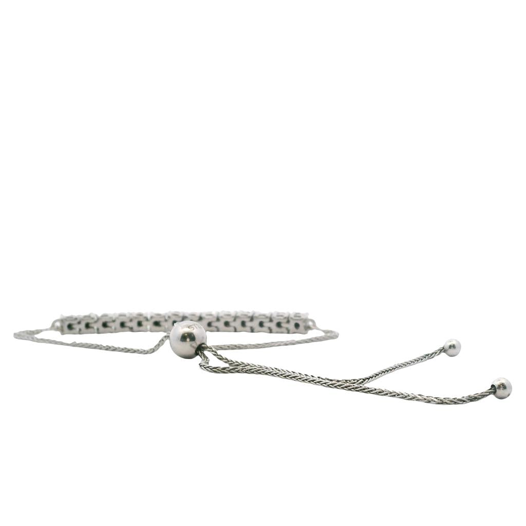 Estate Sterling Silver 1.40ctw Irradiated Black Diamond Bolo Bracelet、mySite、botmansion