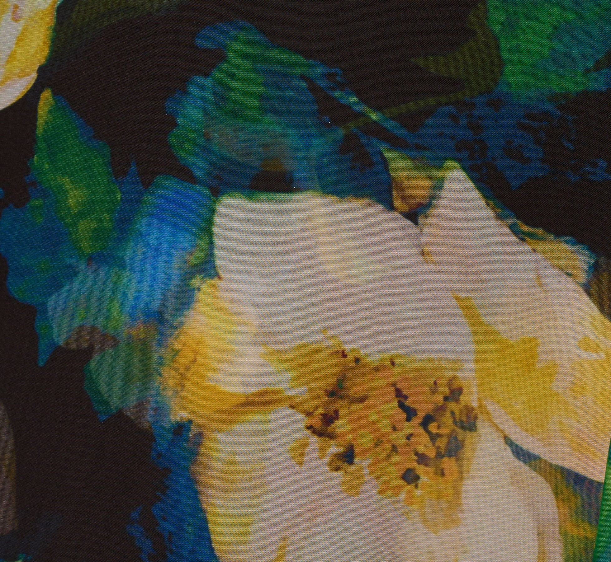 One Shoulder Floral Chiffon High Low Midi Dress In Black Yellow Multi、mySite、solidvoid