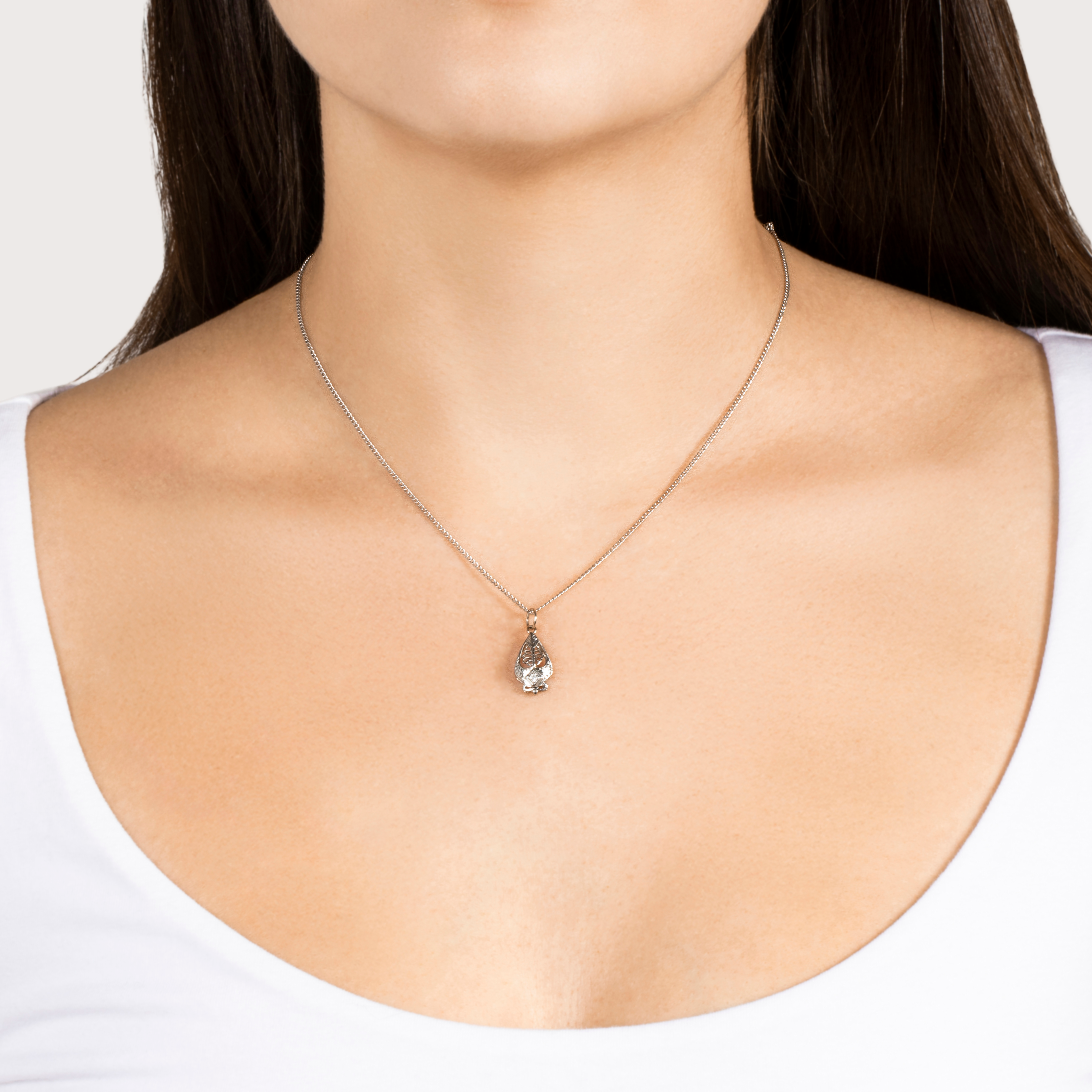 Antique 14k White Gold Diamond Art Deco Charm Pendant、mySite、hinf8tx79